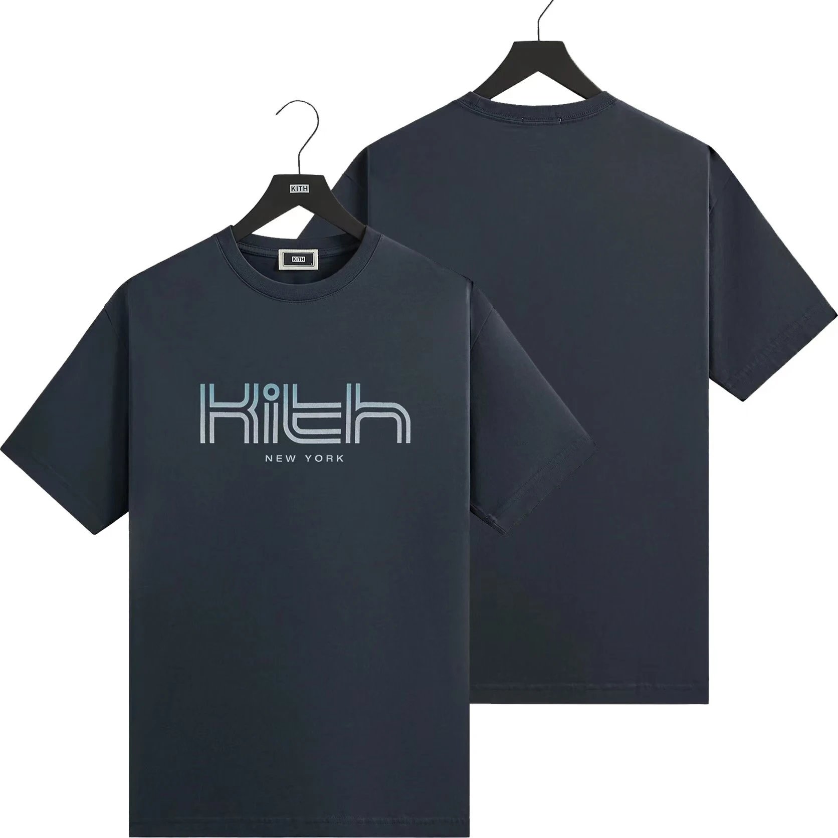 Kith T-Shirts Graphic Print Short-Sleeve T-Shirt — K-276 Navy Blue