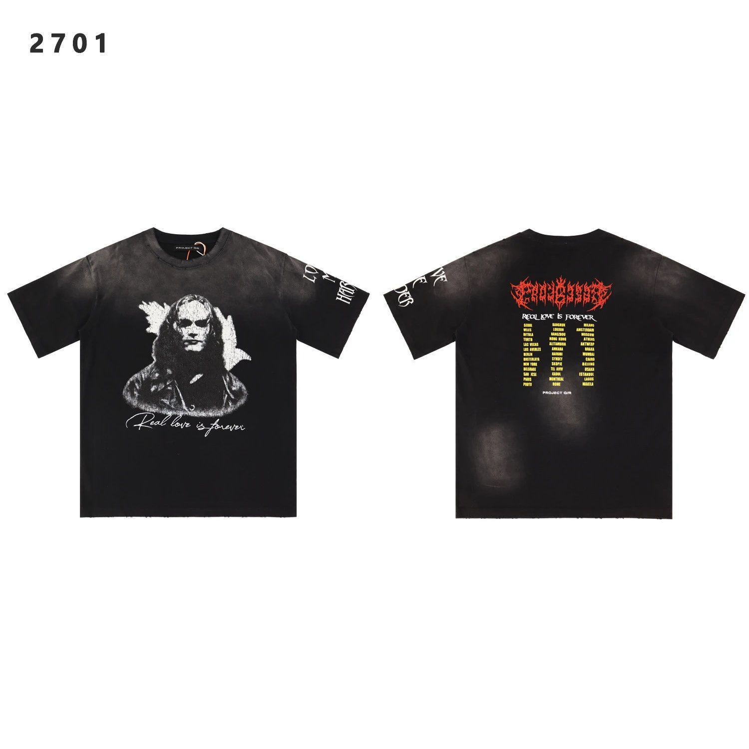 Rivington Roi Rebis T-Shirts Washed Graphic Print — 2701 Black