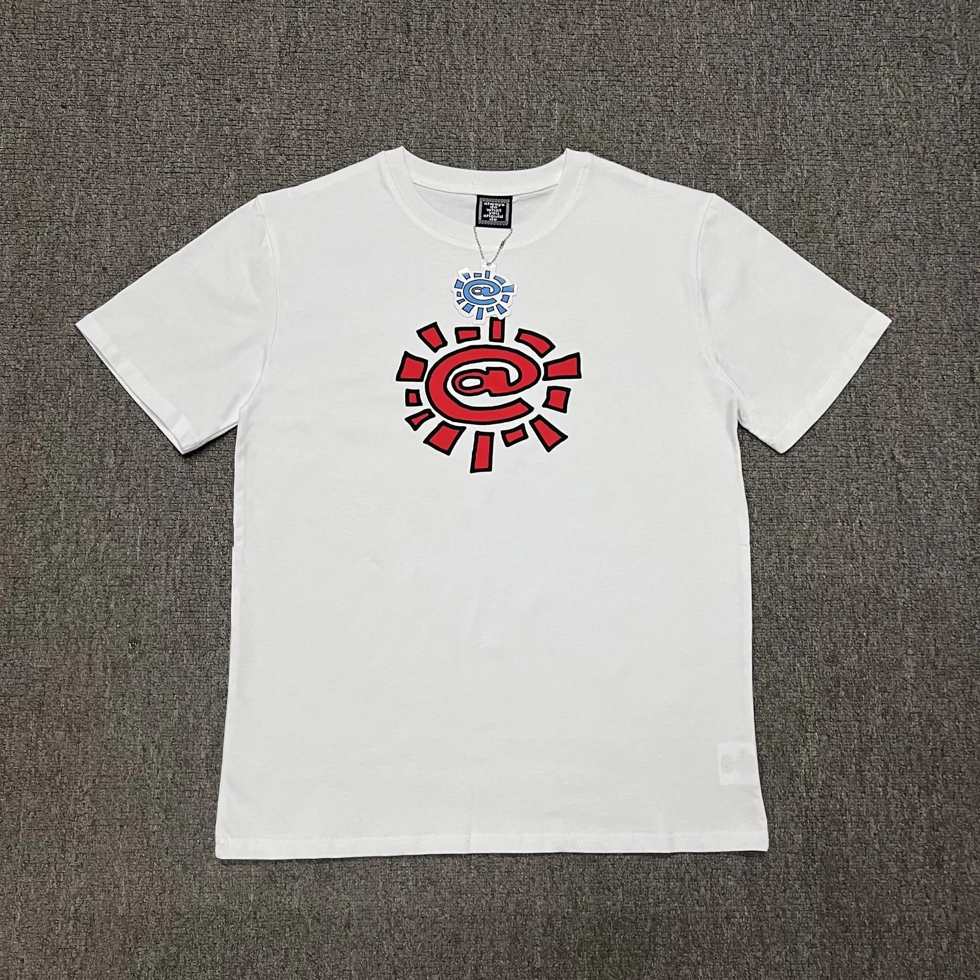 A&D T-Shirts Graphic Print Short-Sleeve T-Shirt — AD04 White-Red