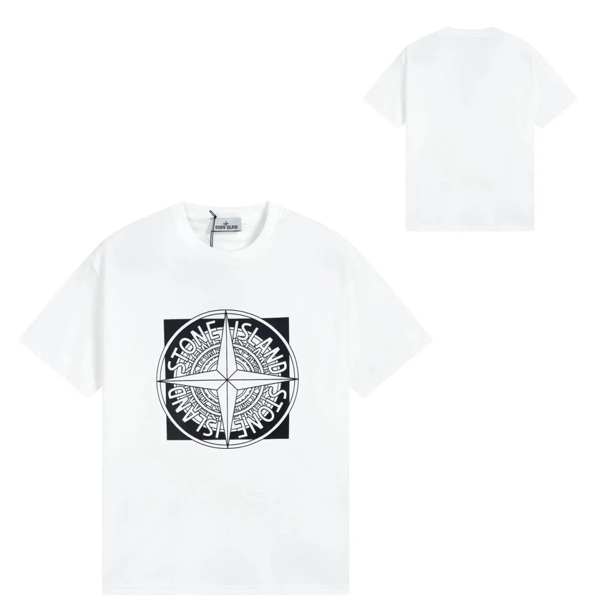 Stone Island T-Shirts Short-Sleeve Graphic Print T-Shirt — G156 White