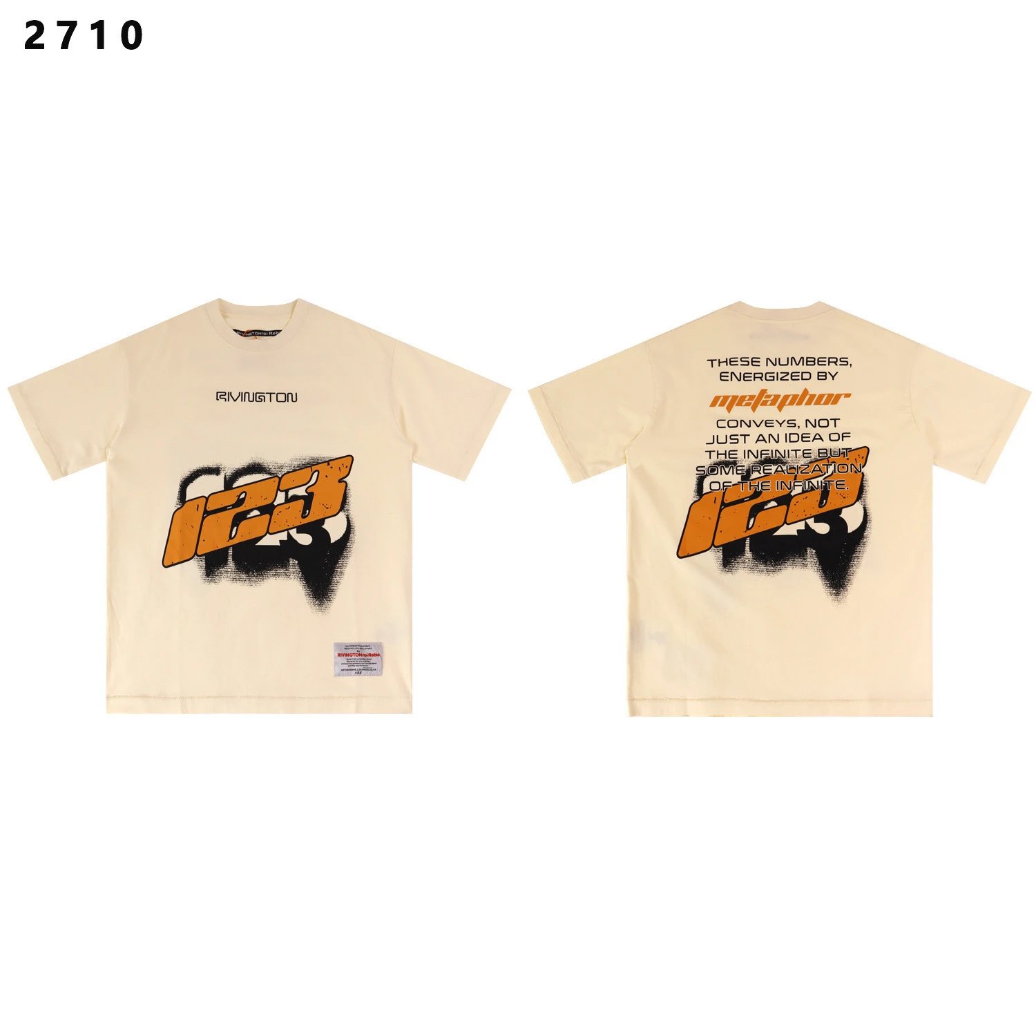 Rivington Roi Rebis T-Shirts Washed Graphic Print — 2710 Off-white