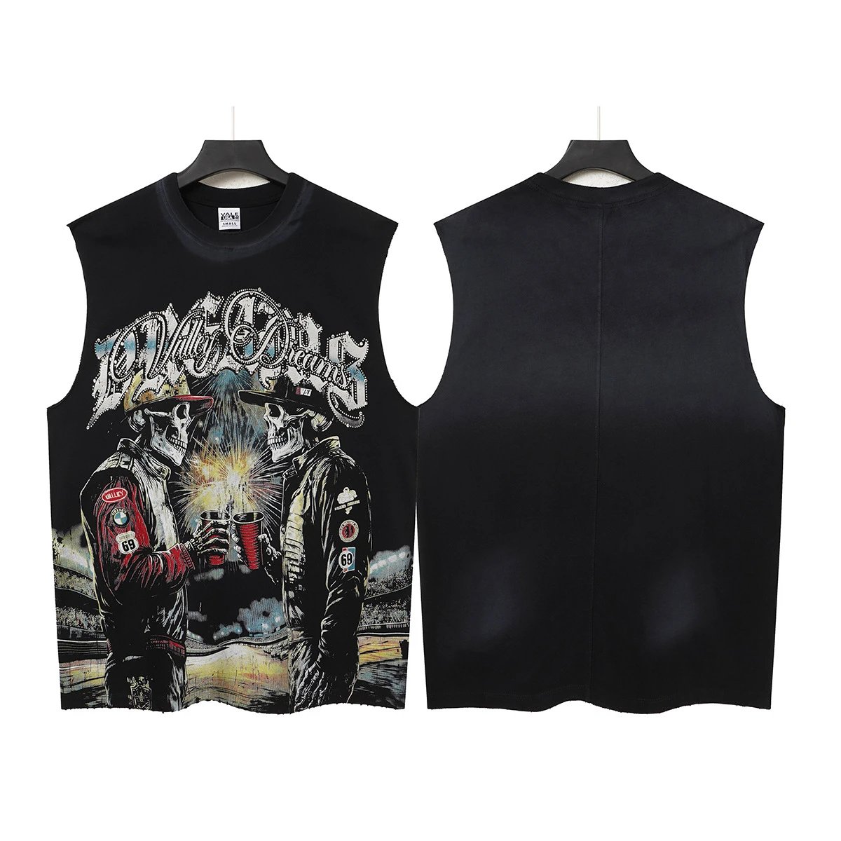 Valley Dreams Vests Washed Graphic Sleeveless Top — V 1500 Washed black