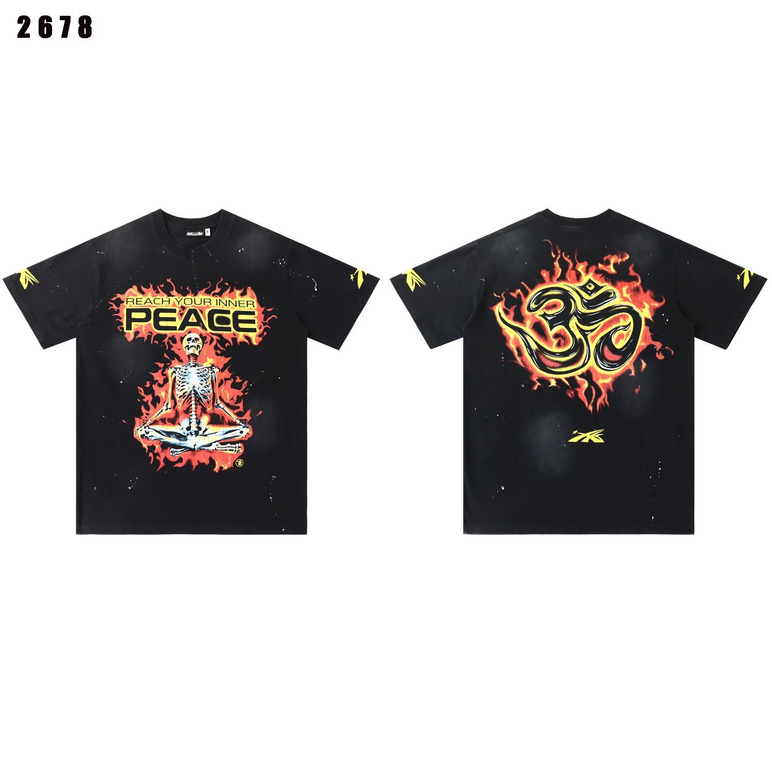 Rivington Roi Rebis T-Shirts Washed Graphic Print — 2768 Black