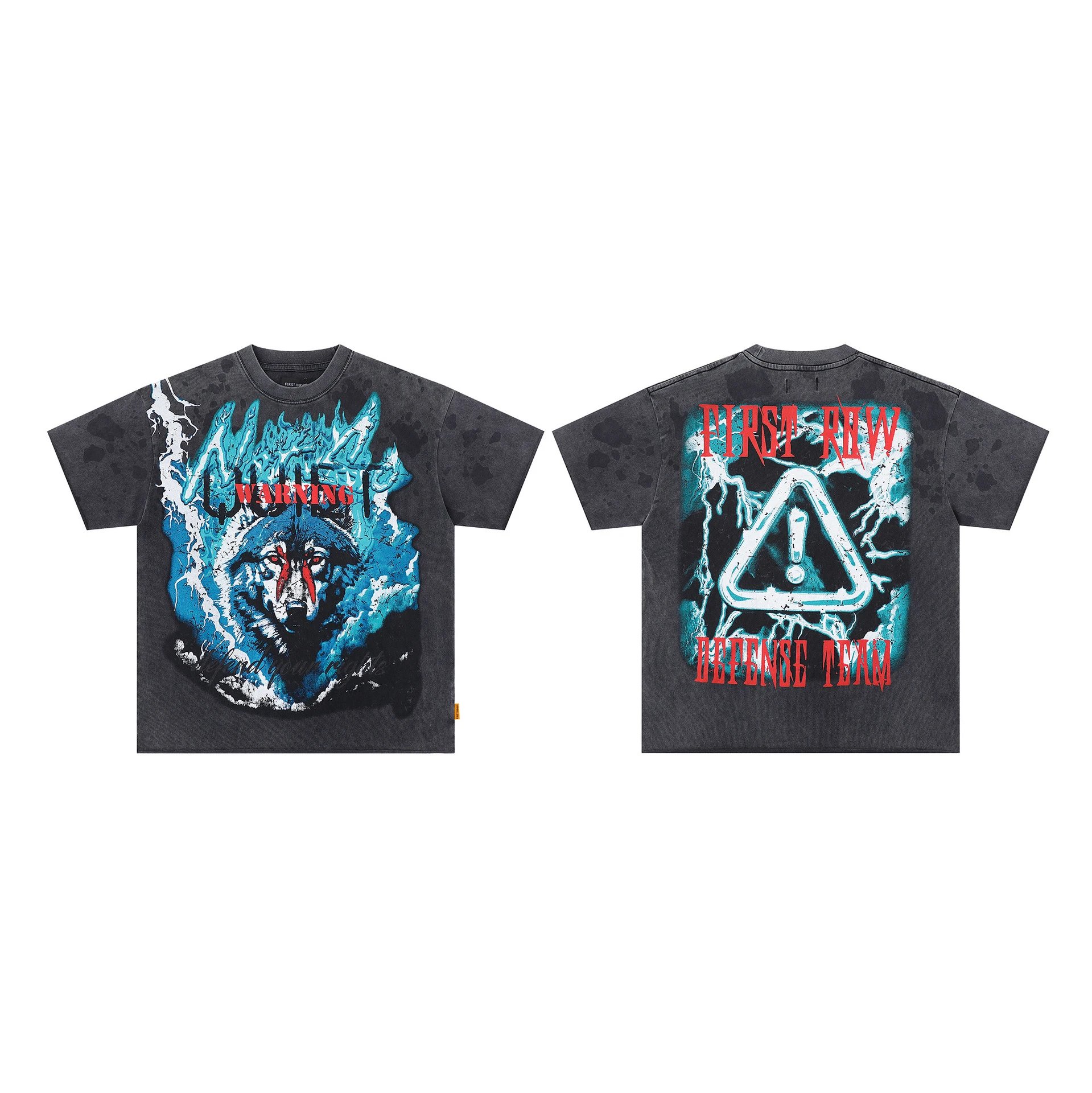 FIRST ROW T-Shirts Graphic Print — F 508# P 48 Washed and distressed
