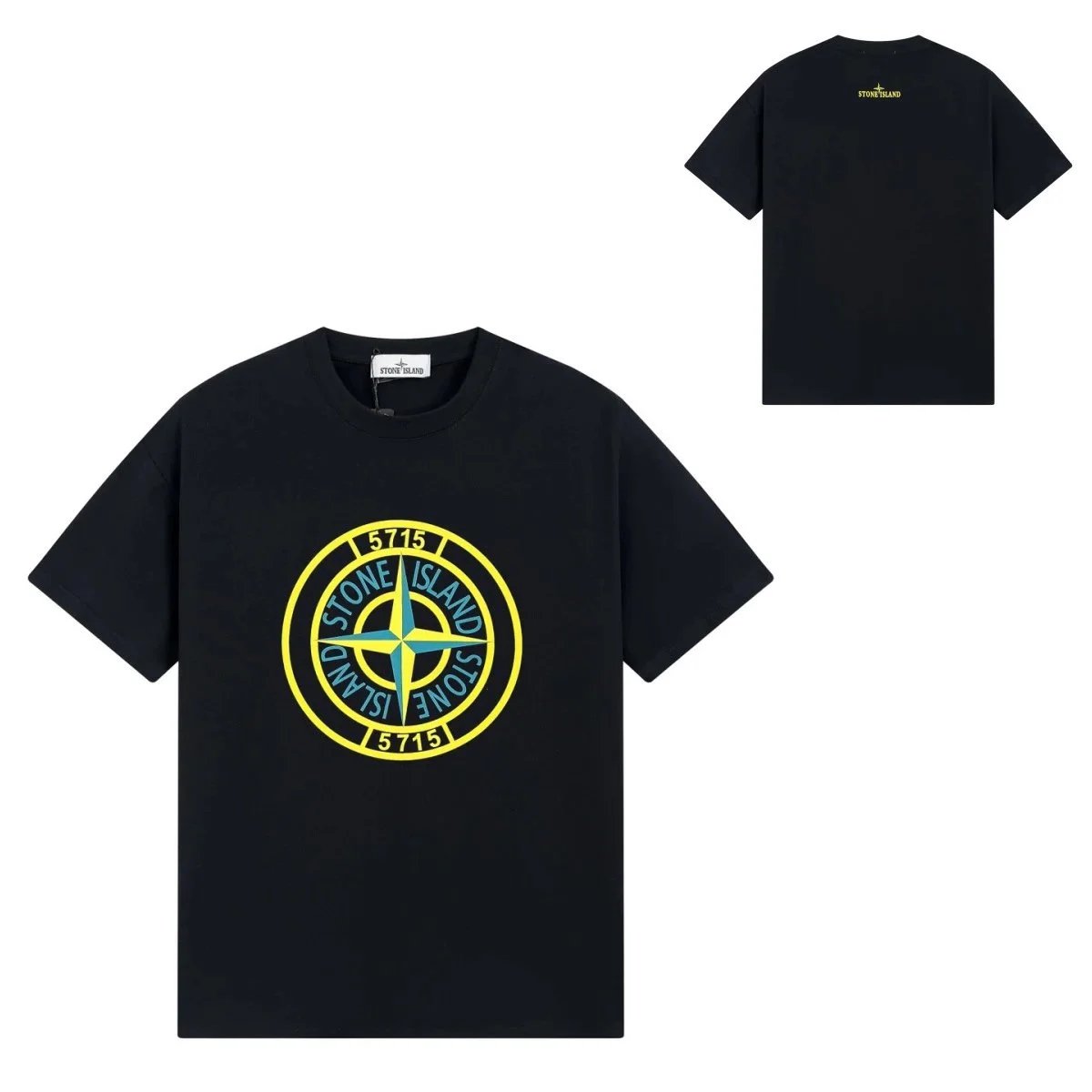 Stone Island T-Shirts Short-Sleeve Graphic Print T-Shirt — G151 Black