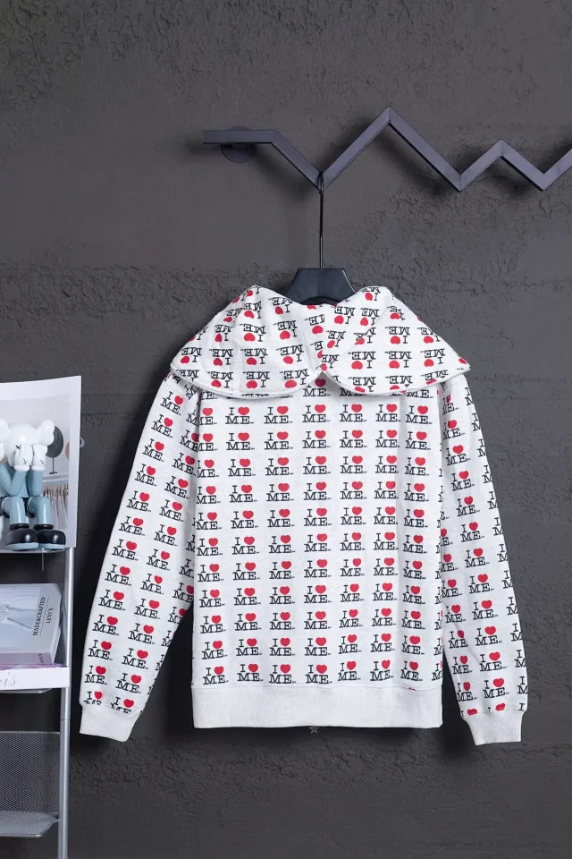 Ashley Williams Hoodies & Sweatshirts Zip-Up Hoodie with I Heart Me Print product detail image 9