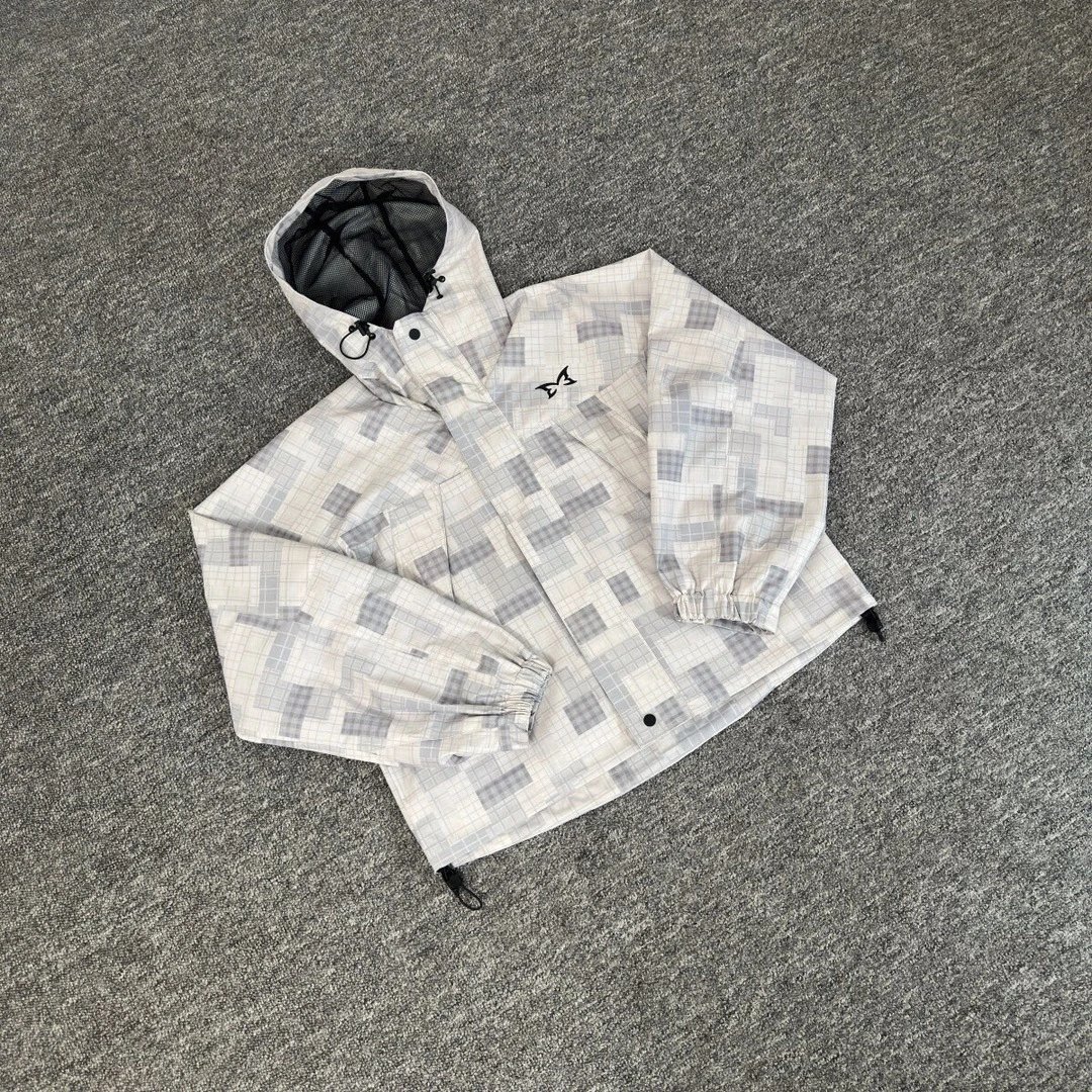 M&T Jackets Hooded zip-up embroidered jacket — ME-H005 white