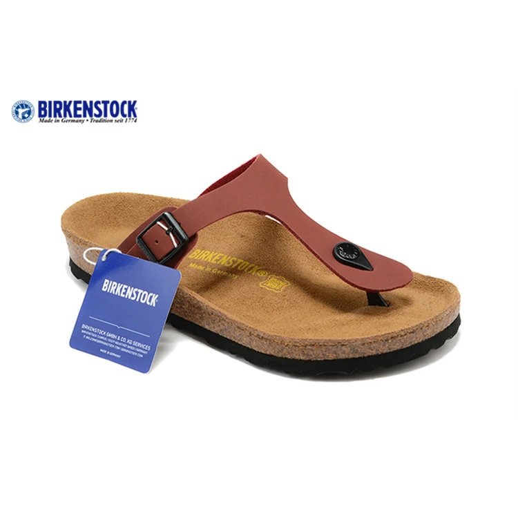 Birkenstock Sandals Gizeh Buckle Thong — 801 Wine Red