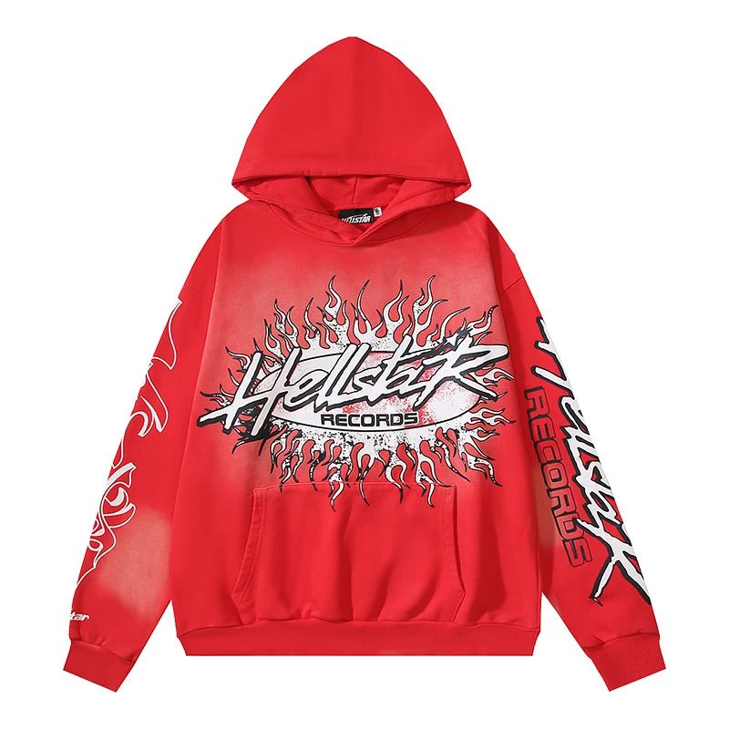 Hellstar Skull Graphic Hoodie Red - 34