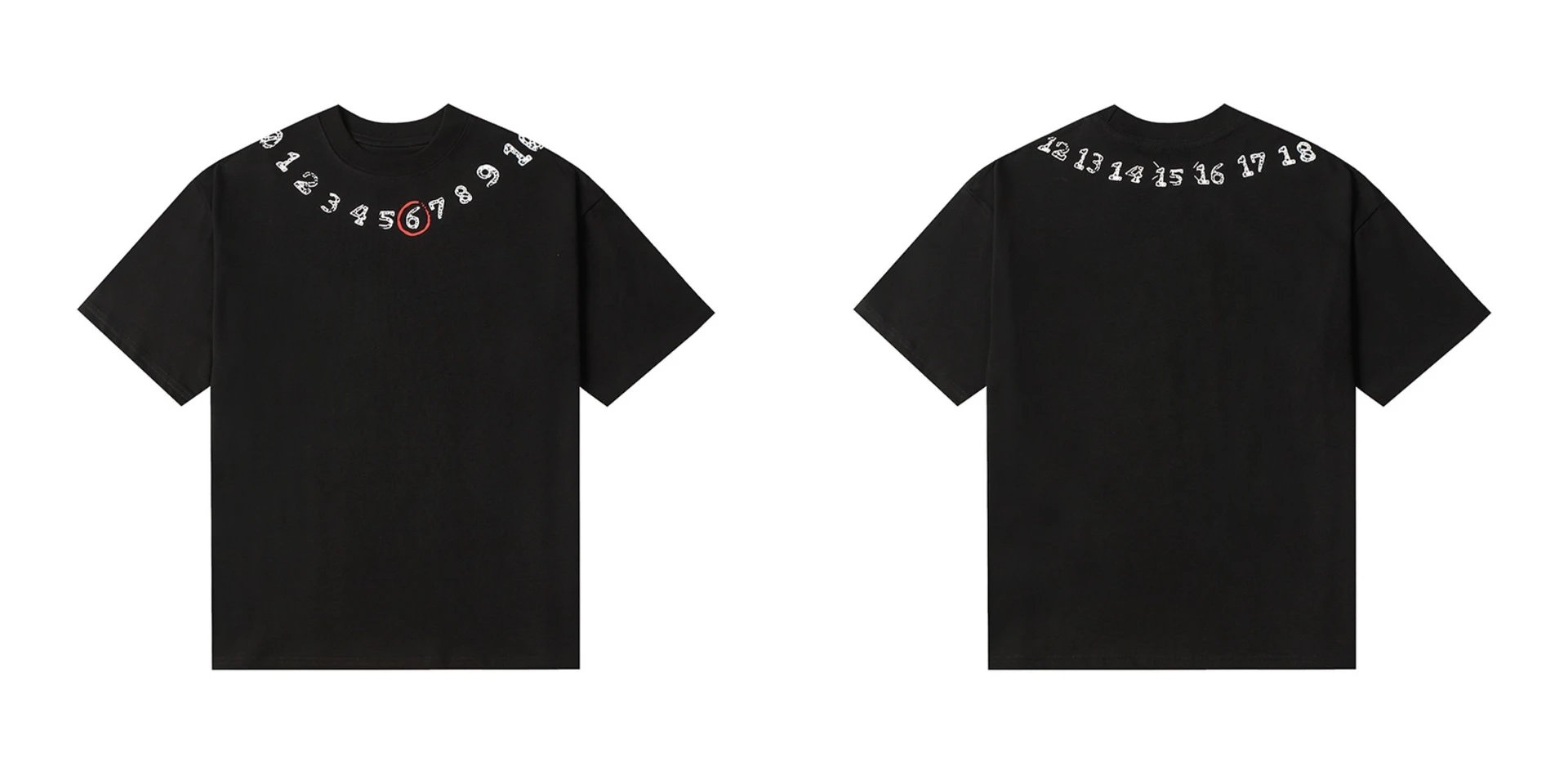 Maison Margiela T-Shirts Numeric logo graphic short-sleeve T-shirt — 860 black