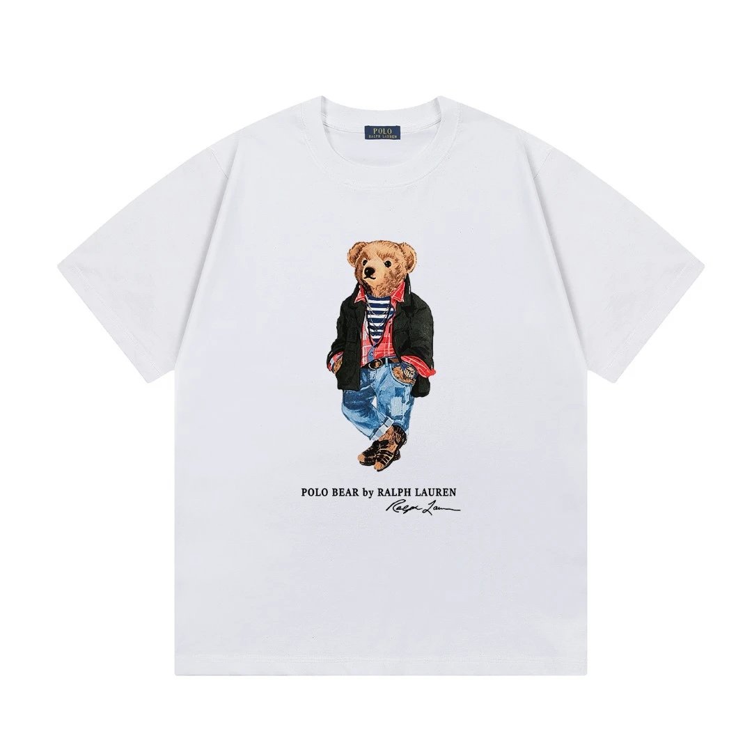 Polo Ralph Lauren T-Shirts Bear Graphic Crewneck Short-Sleeve T-Shirt — white L 2001