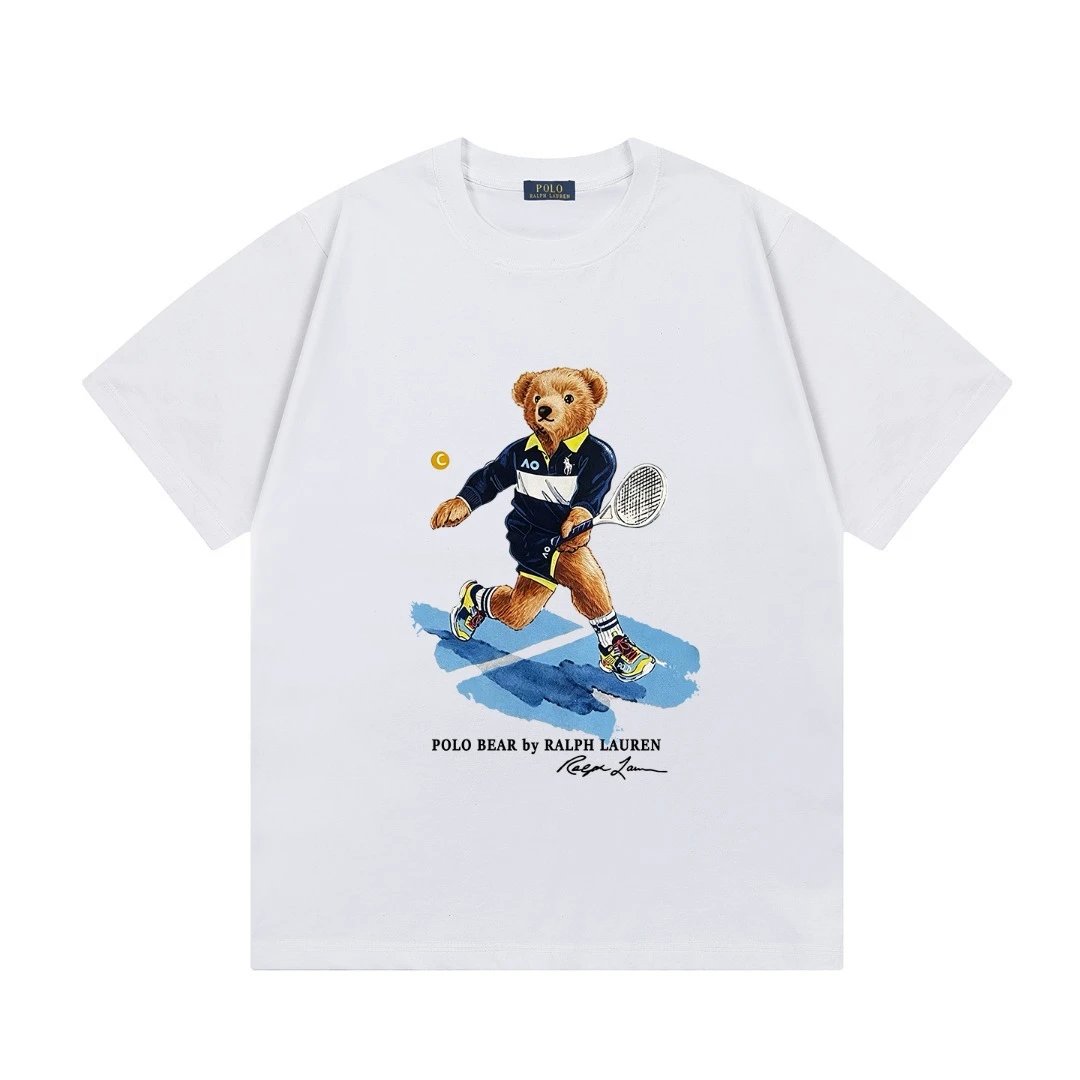 Polo Ralph Lauren T-Shirts Bear Graphic Crewneck Short-Sleeve T-Shirt — white L 2003