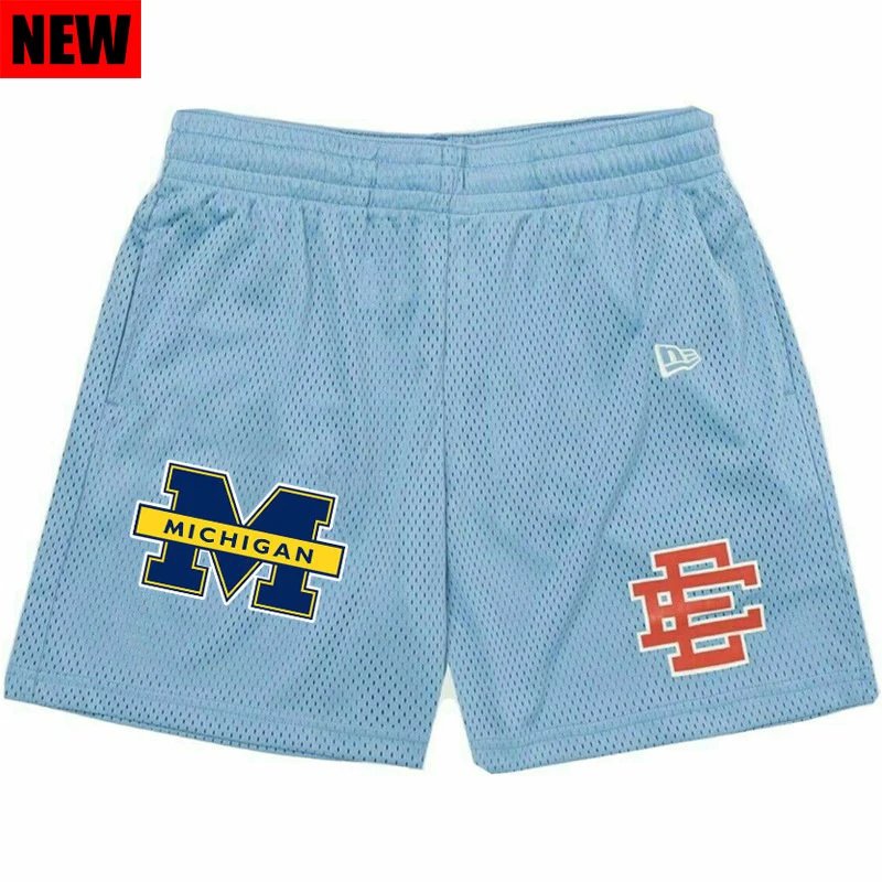 Eric Emanuel Shorts Mesh basketball with team graphic patches — American style EE Quick-drying M Shorts 38