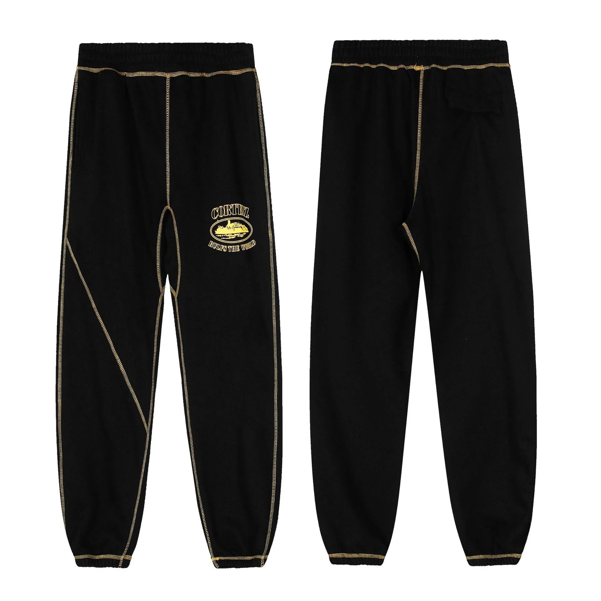 Corteiz Hoodies & Sweatshirts Zip-up hooded sweatshirt with embroidered chest emblem — 510 Black trousers