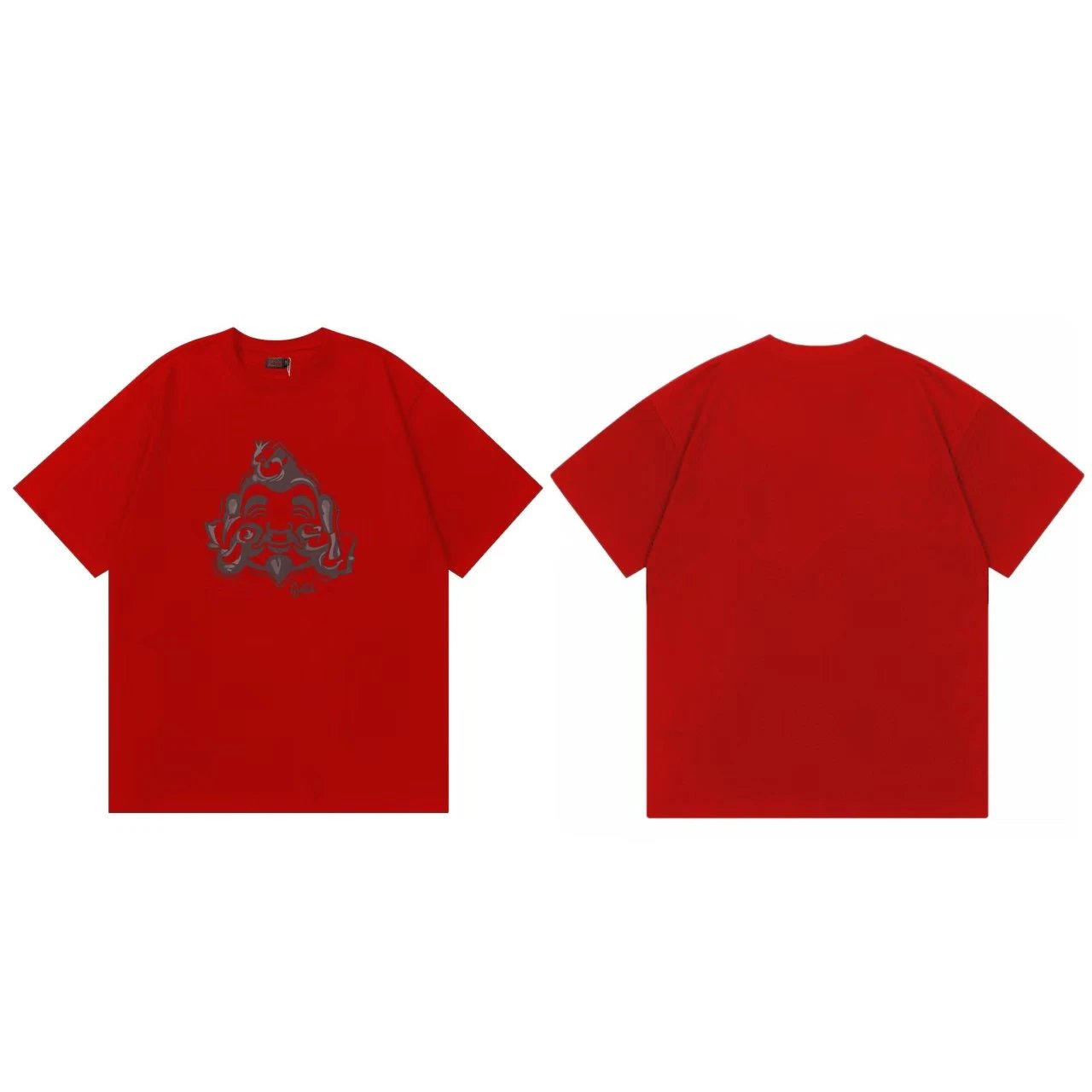 Evisu T-Shirts Short-Sleeve Graphic Print T-Shirt — Red F 250
