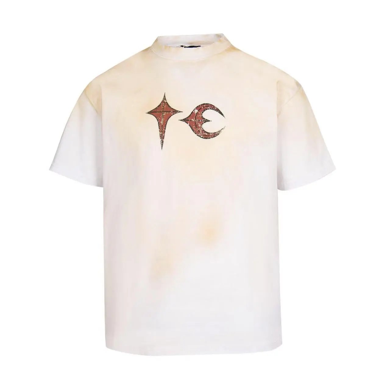 Unbranded T-Shirts Star and crescent moon graphic — Spray White