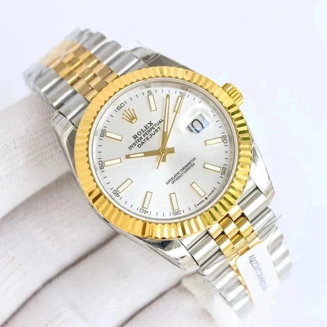 Rolex Datejust White Mother-of-Pearl Dial Diamond Hour Markers Stainless Steel Watch Mechanical Watch - 9