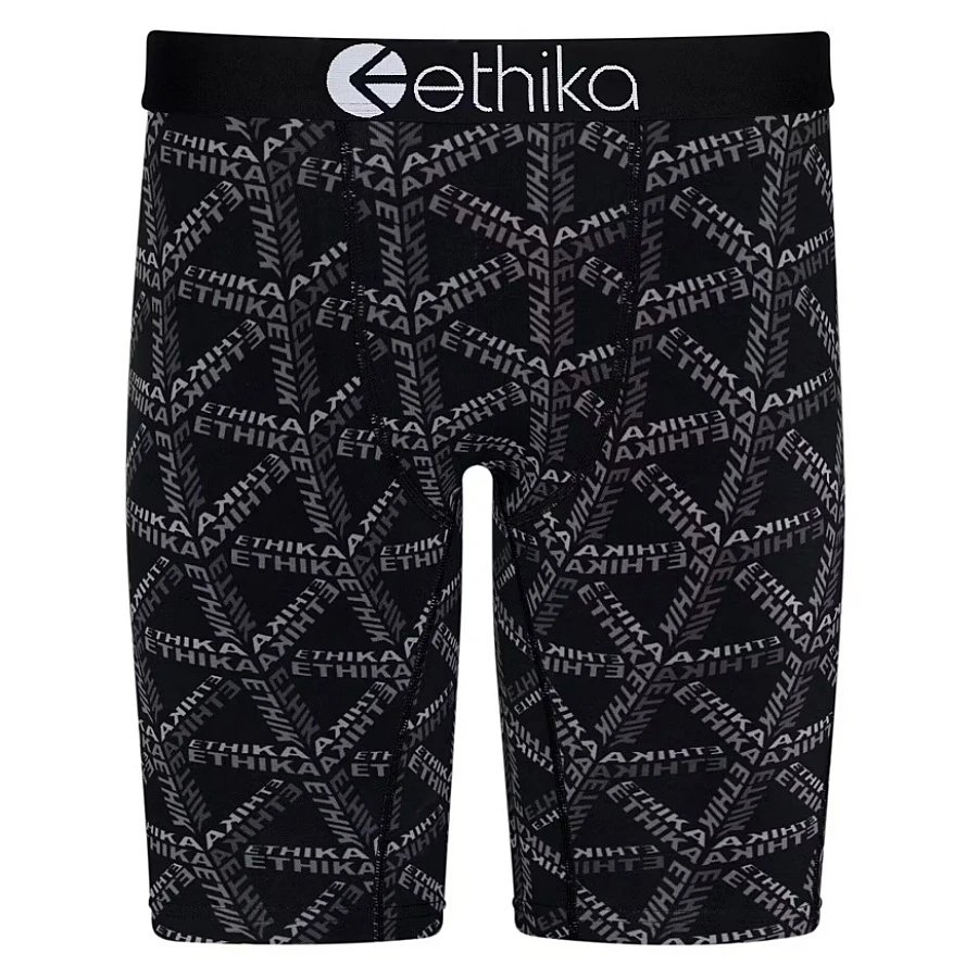 Ethika Underwear Printed Boxer Briefs — Three-dimensional letters