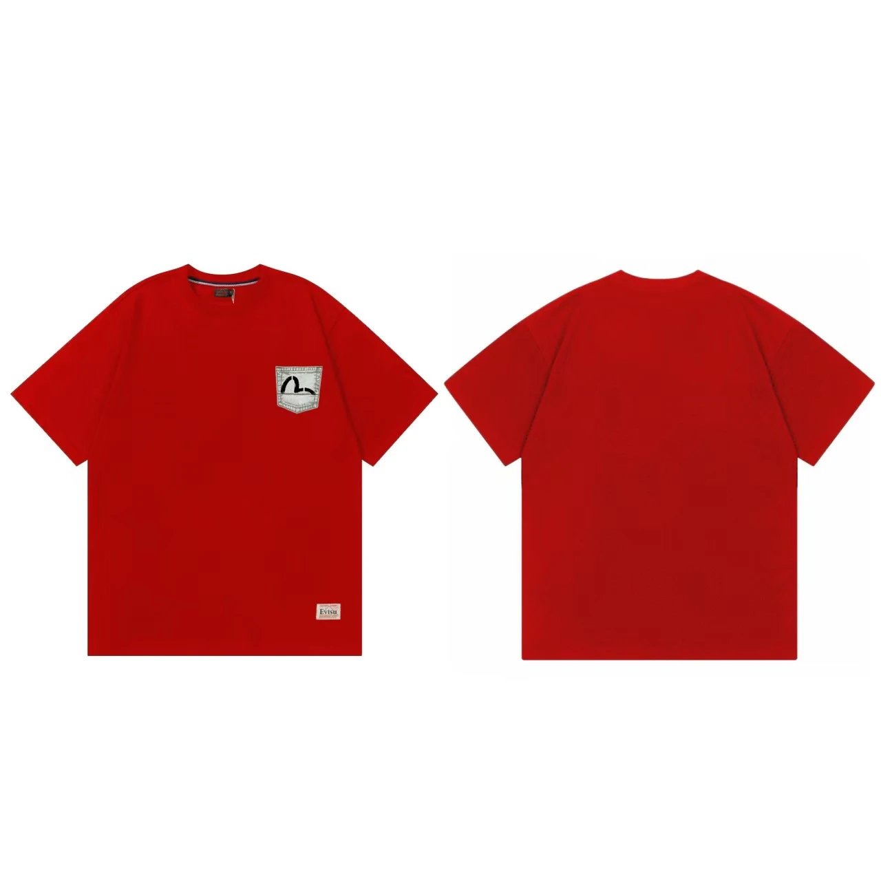 Evisu T-Shirts Short-Sleeve Graphic T-Shirt — Red F 232
