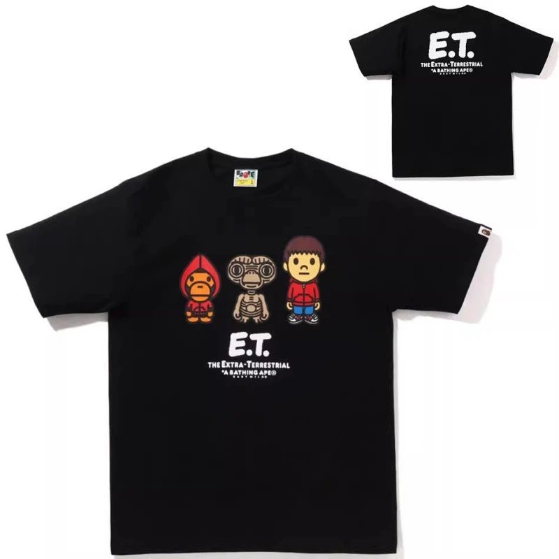 A Bathing Ape T-Shirts Head Graphic Short-Sleeve T-Shirt — Turmeric yellow 755 Black