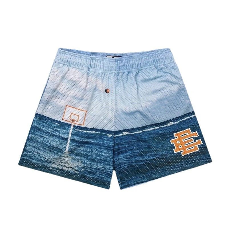 Eric Emanuel Shorts Mesh basketball with team graphic patches — American Tide Brand EE Quick-drying shorts 01