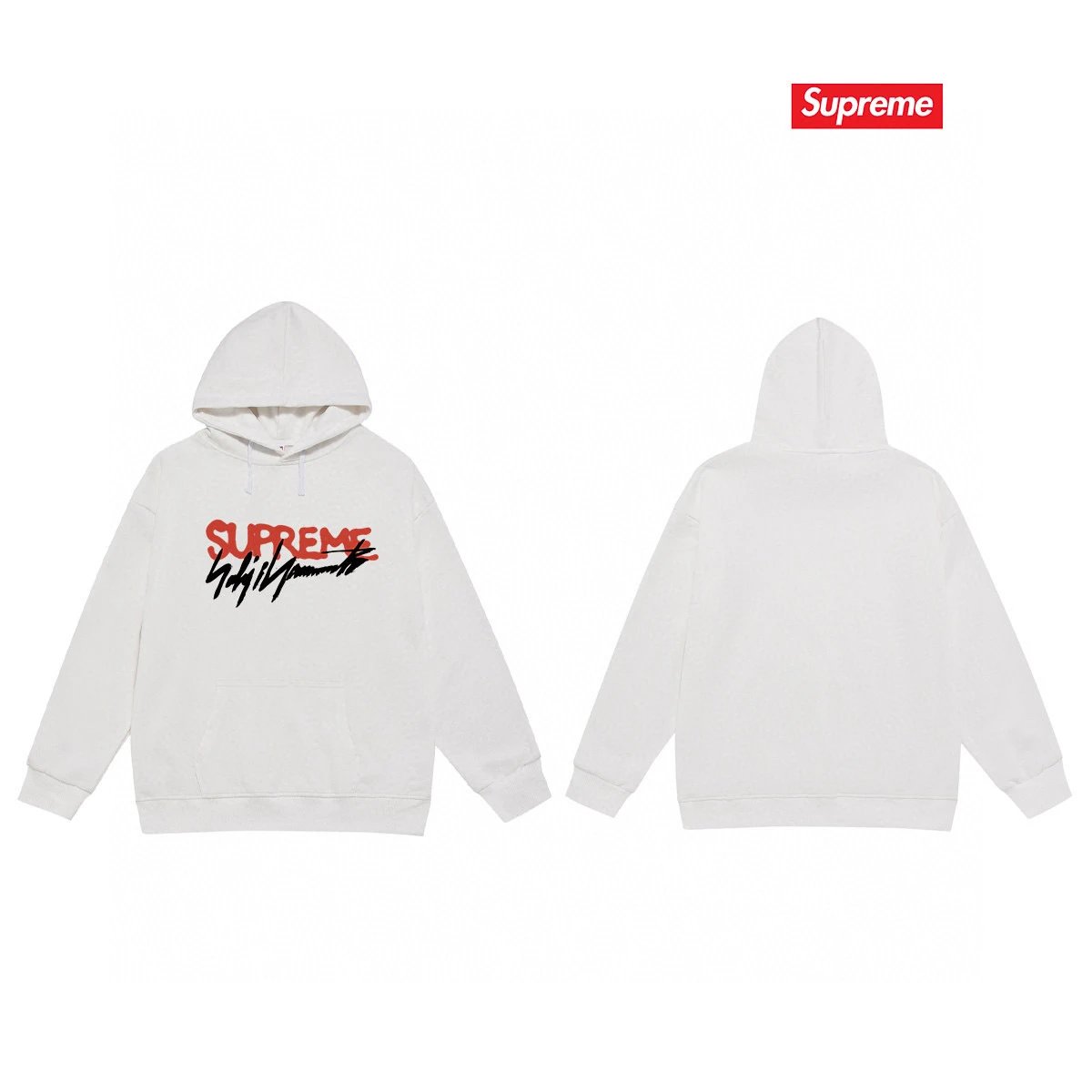 Supreme Hoodies & Sweatshirts Fleece-Lined Graphic Pullover Hoodie — 61-1 Fleece-lined style