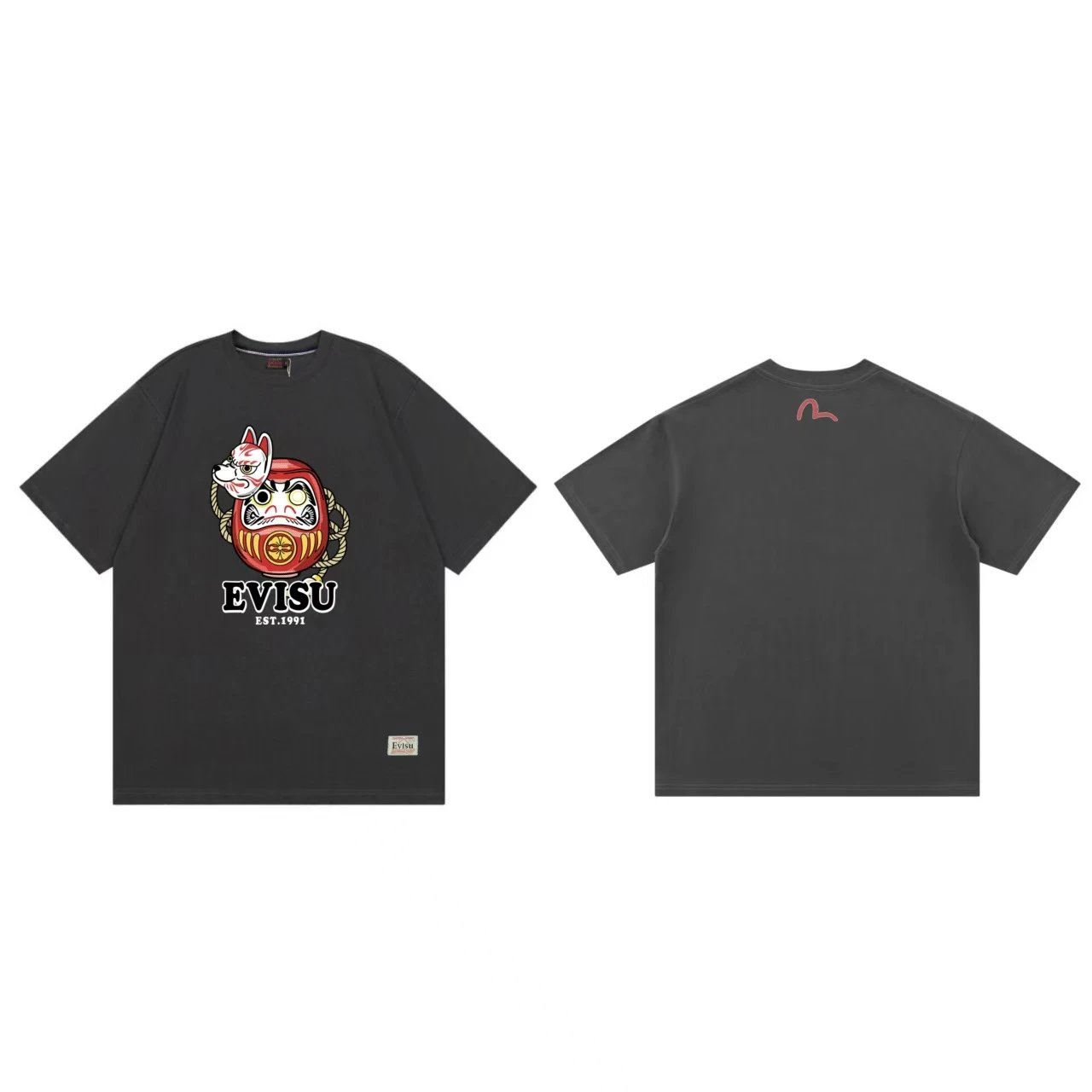 Evisu T-Shirts Short-Sleeve Graphic T-Shirt — gray F 228