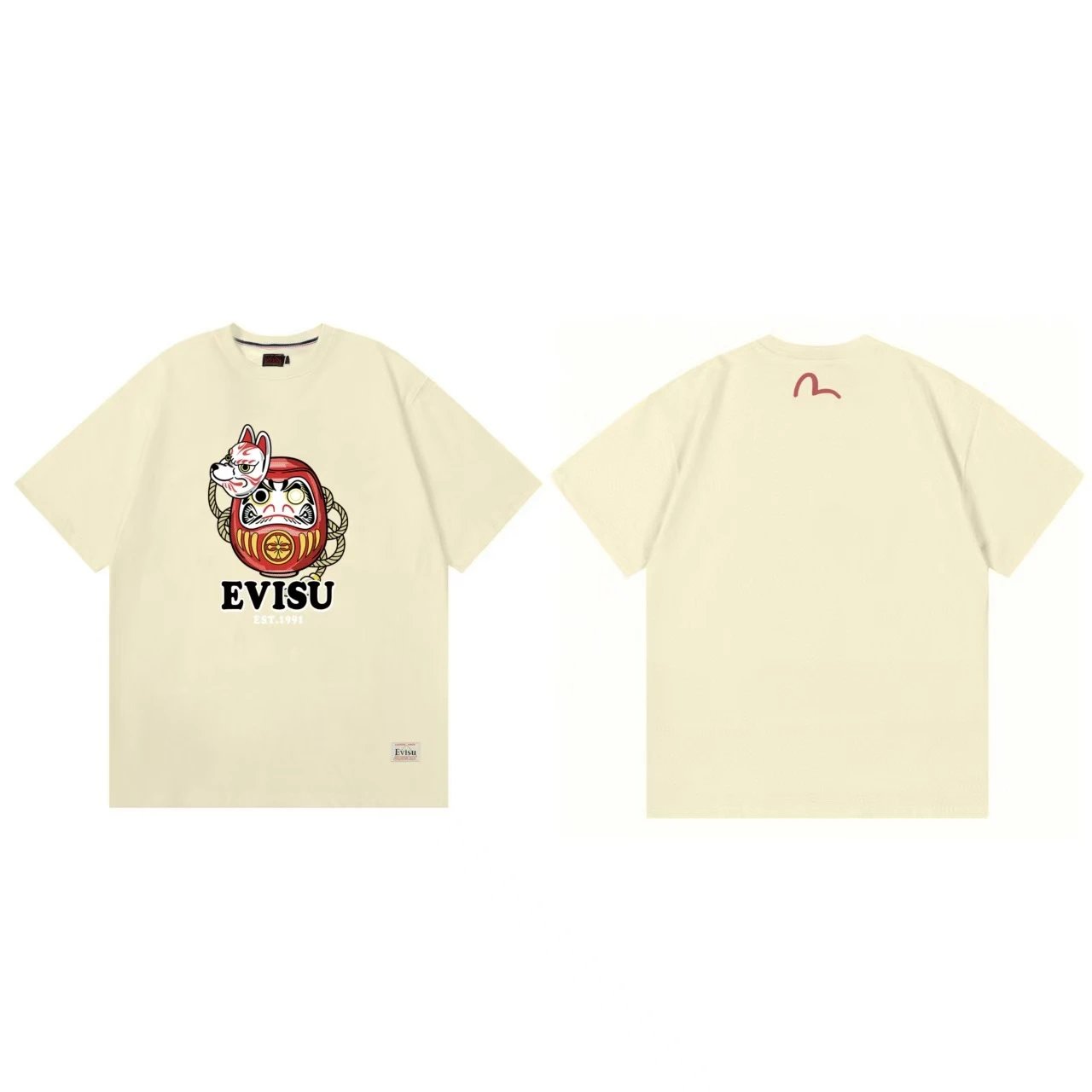 Evisu T-Shirts Short-Sleeve Graphic T-Shirt — Apricot color F 228