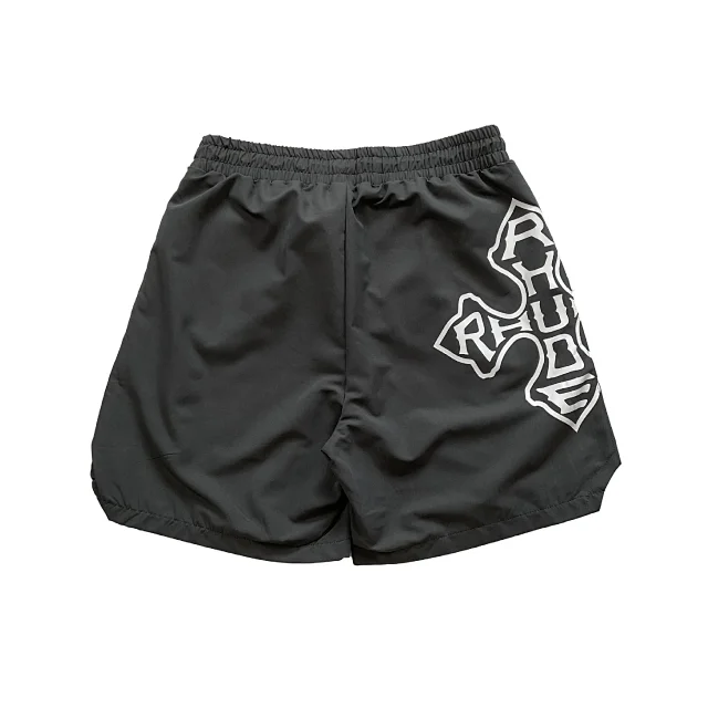 Rhude Shorts Nylon with New Era Graphic Print and Contrast Drawstring product detail image 7