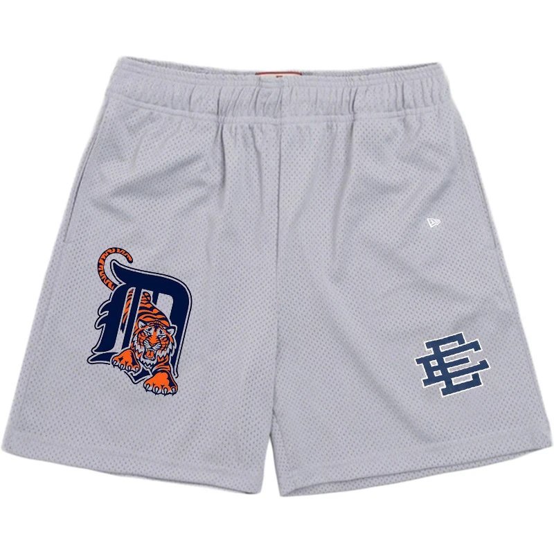 Eric Emanuel Shorts Mesh basketball with team graphic patches — American style EE Tiger Quick-Dry Shorts 24