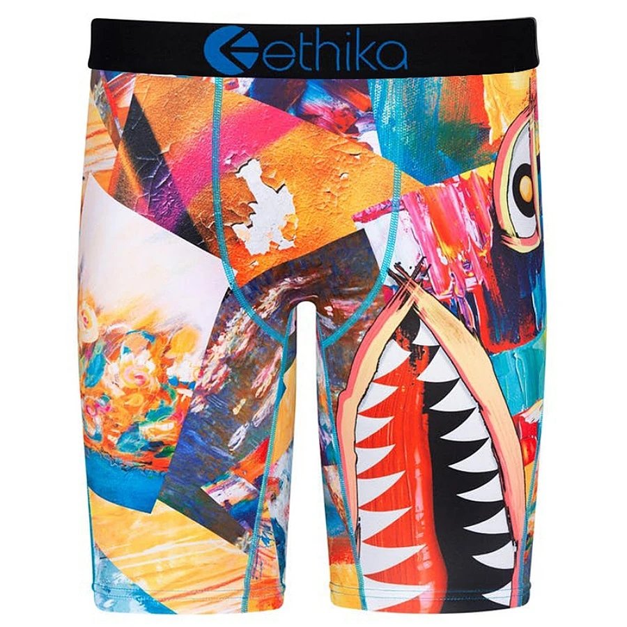 Ethika Underwear Printed Boxer Briefs — Oil Painting Shark