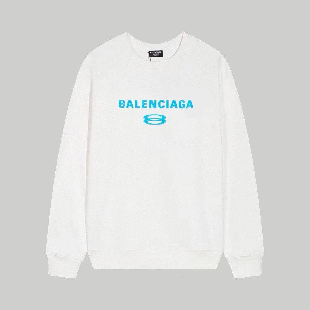 Balenciaga Hoodies & Sweatshirts Crewneck logo-print sweatshirt — 167 white