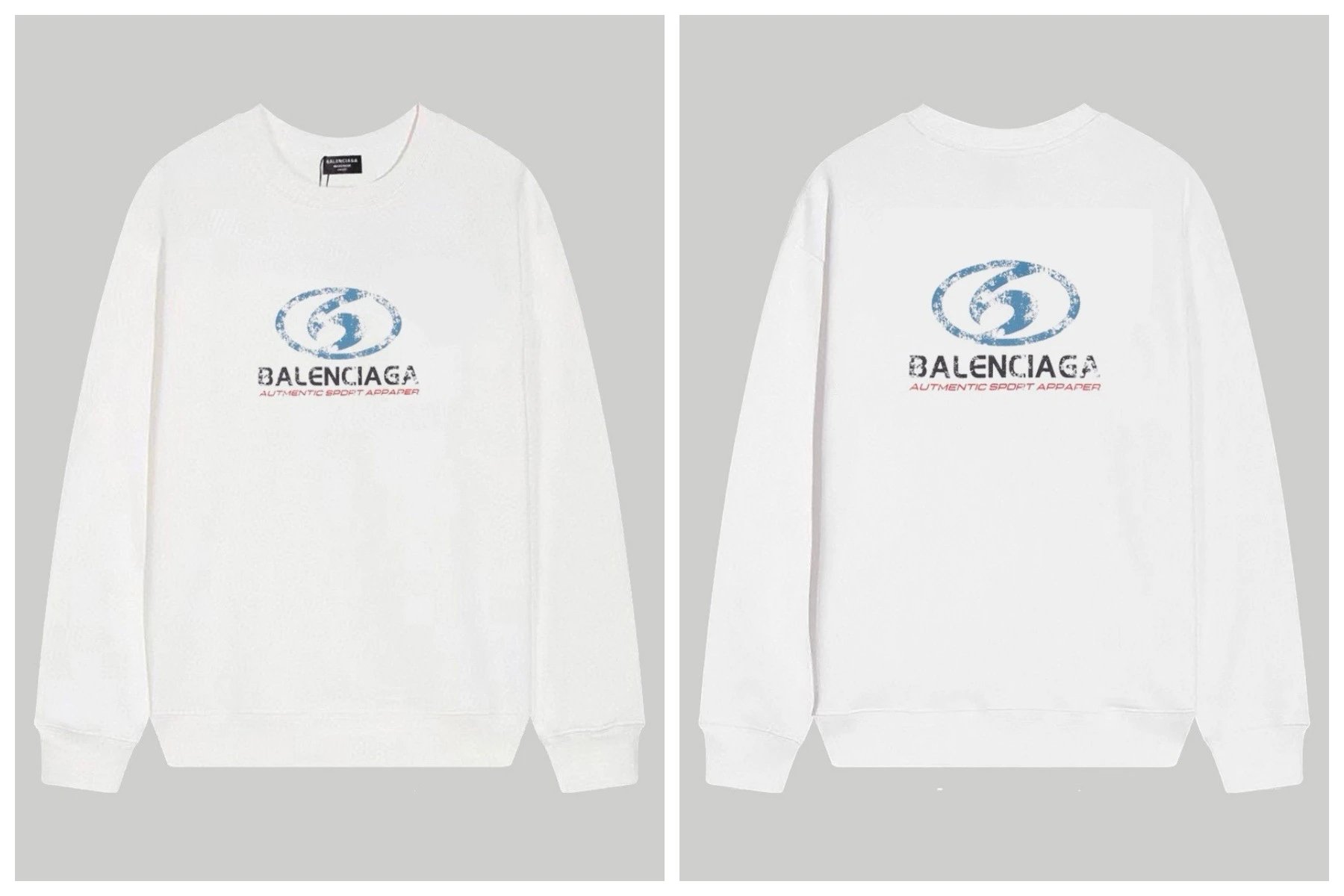 Balenciaga Hoodies & Sweatshirts Crewneck logo-print sweatshirt — 168 white