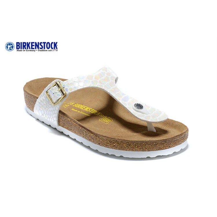 Birkenstock Sandals Gizeh Buckle Thong — 801 Colorful White Snake Pattern