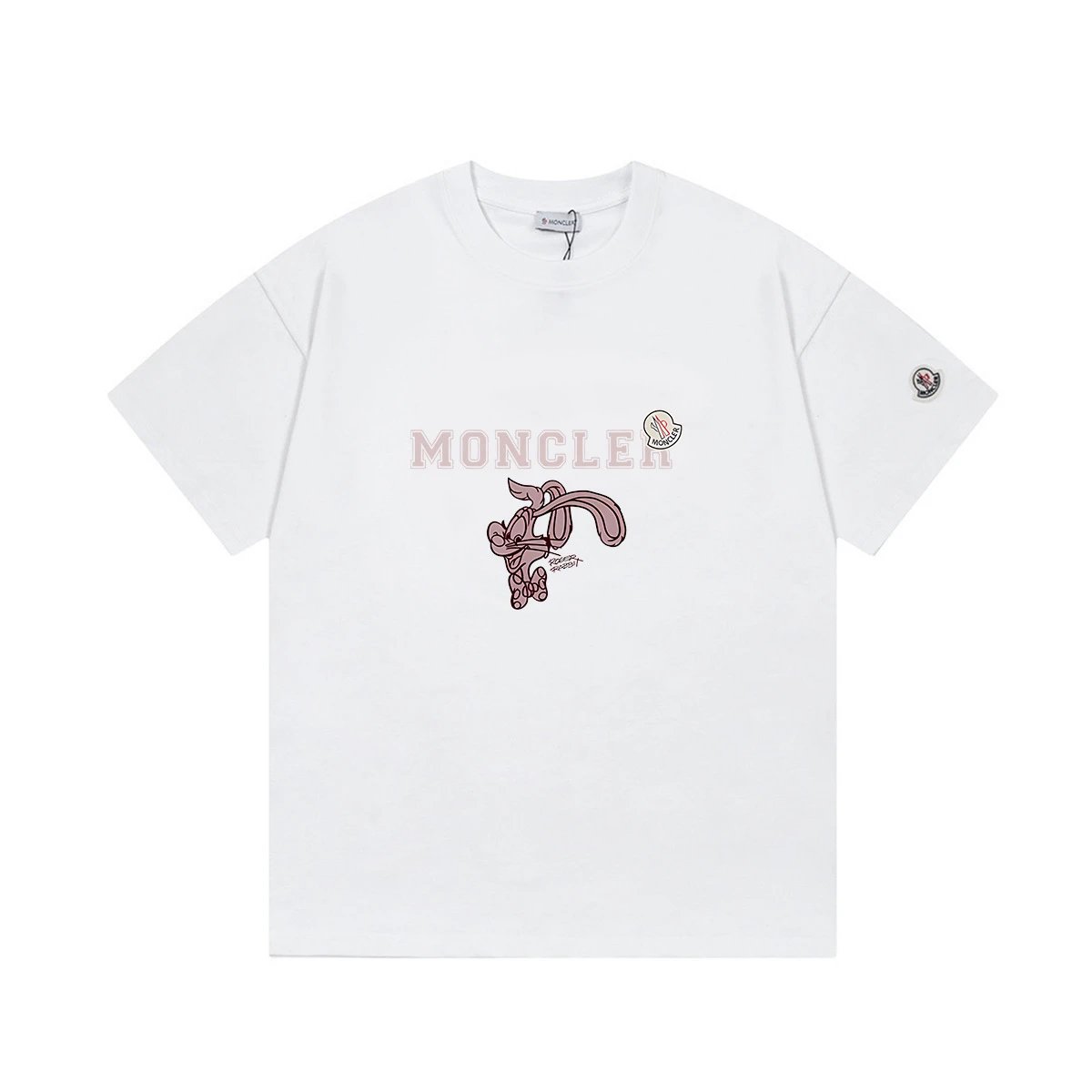 Moncler T-Shirts Short-Sleeve Graphic Print — M 2025 white