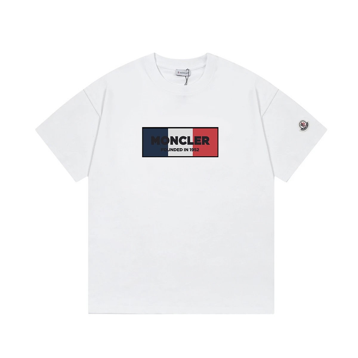 Moncler T-Shirts Short-Sleeve Graphic Print — M 2021 white