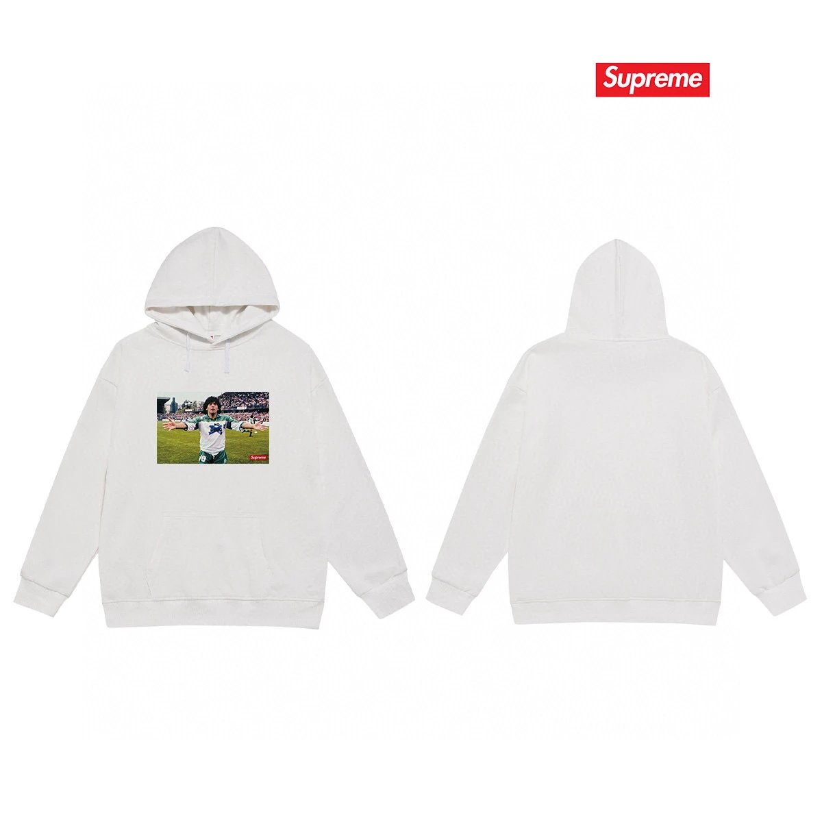 Supreme Hoodies & Sweatshirts Fleece-Lined Graphic Pullover Hoodie — 68-1 Fleece-lined style