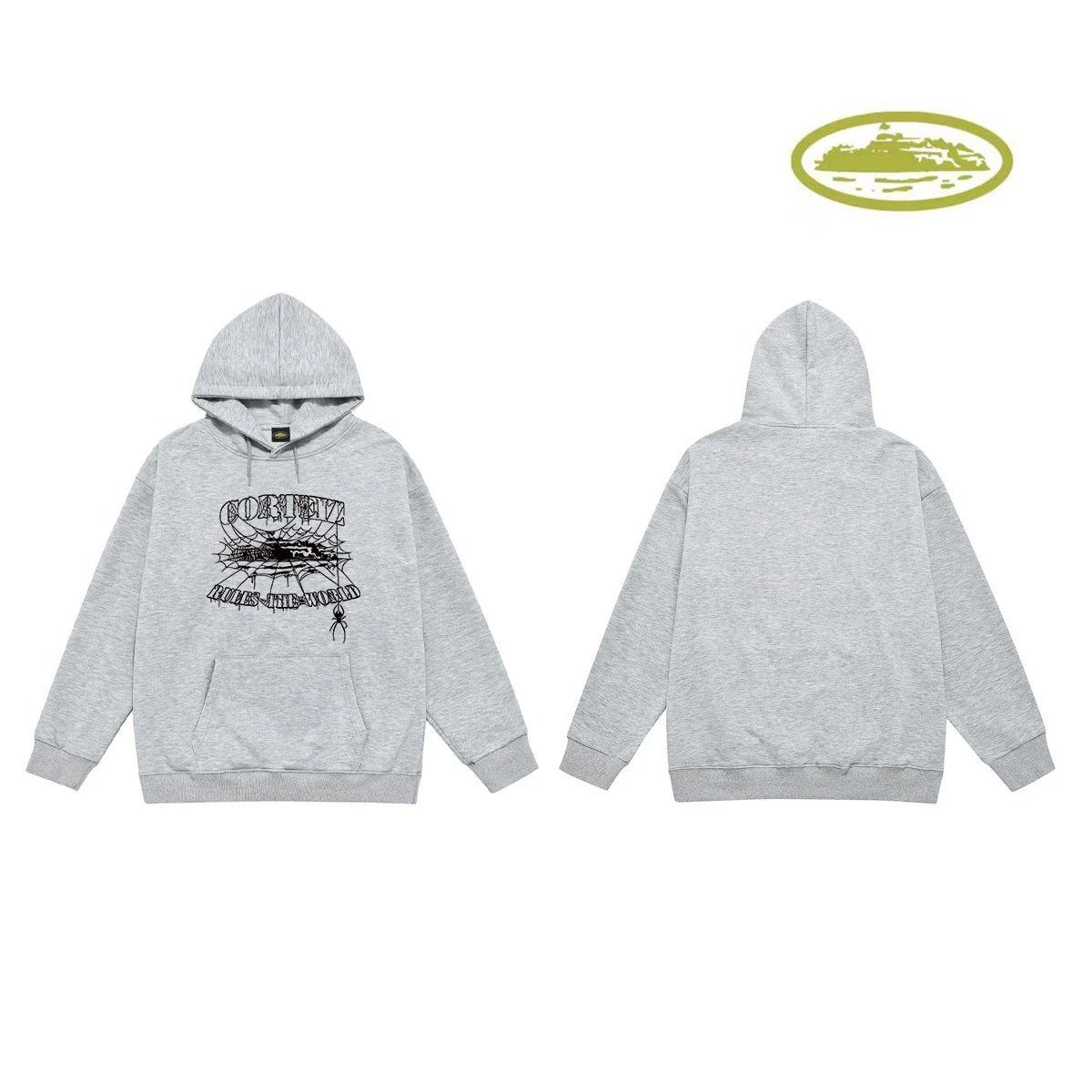 Corteiz Hoodies & Sweatshirts Classic Series printed pullover hoodie — C 2024 Gray (terry cloth))