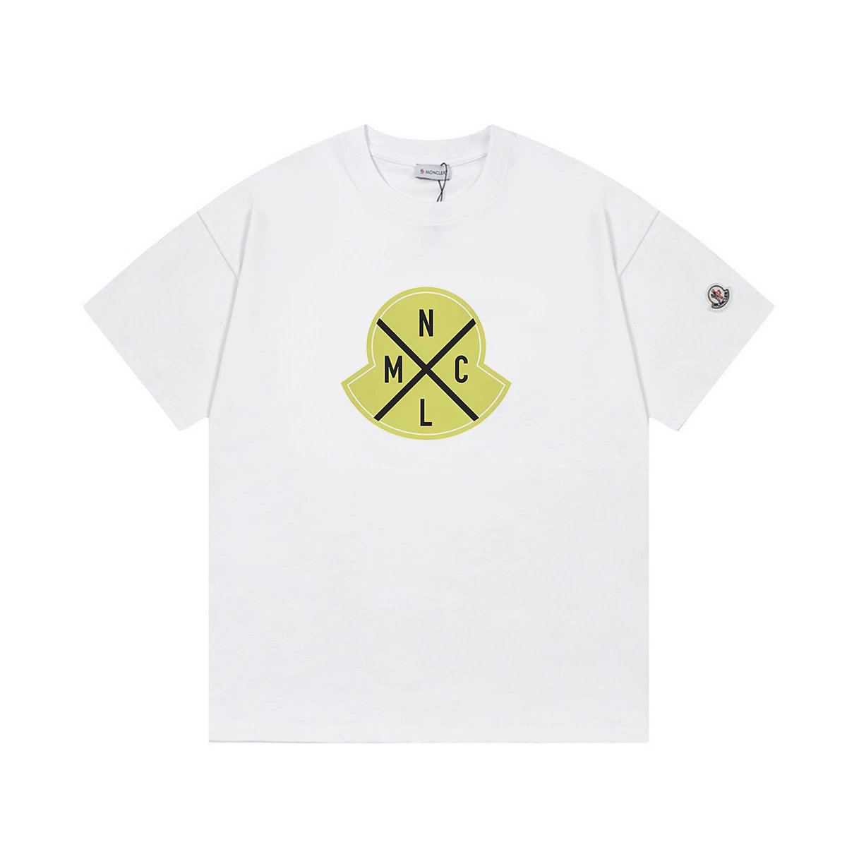 Moncler T-Shirts Short-Sleeve Graphic Print — M 2031 white