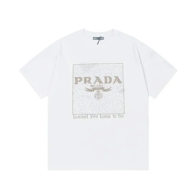 Prada T-Shirts Short-Sleeve Logo T-Shirt product detail image 7