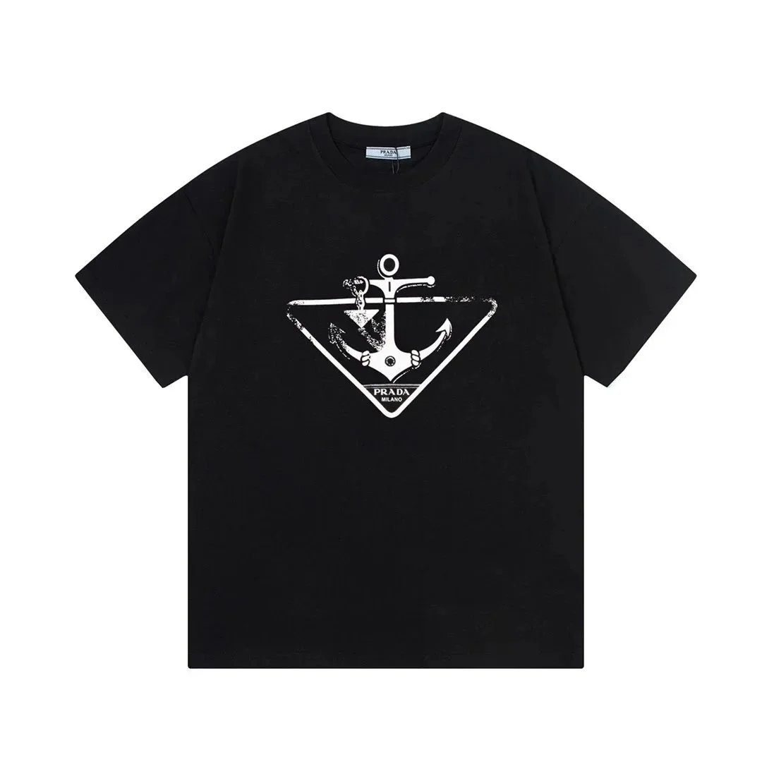 Prada T-Shirts Short-Sleeve Logo T-Shirt — 30