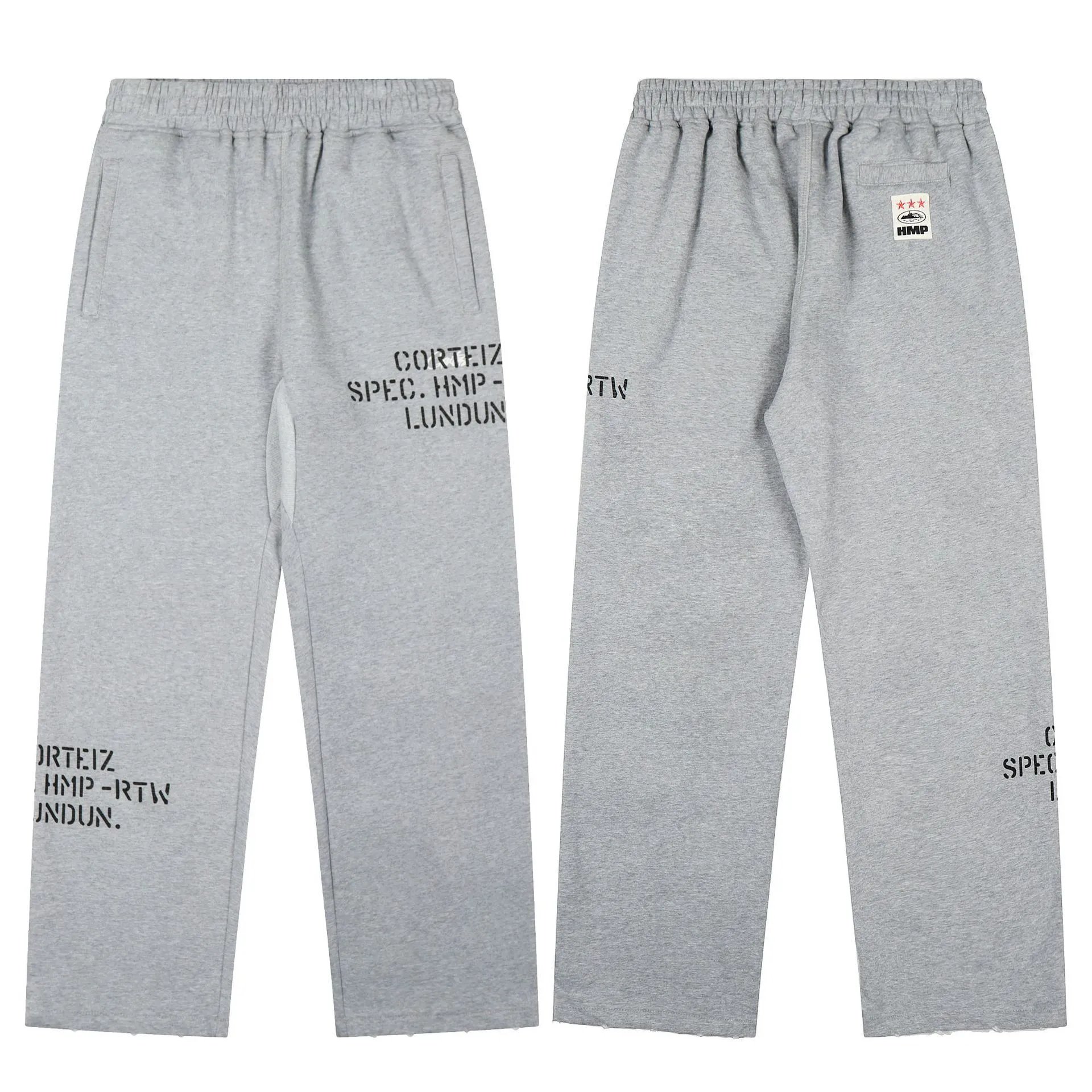 Corteiz Hoodies & Sweatshirts Zip-up hooded sweatshirt with embroidered chest emblem — 522 Gray trousers
