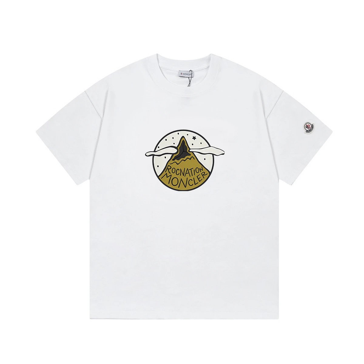 Moncler T-Shirts Short-Sleeve Graphic Print — M 2028 white