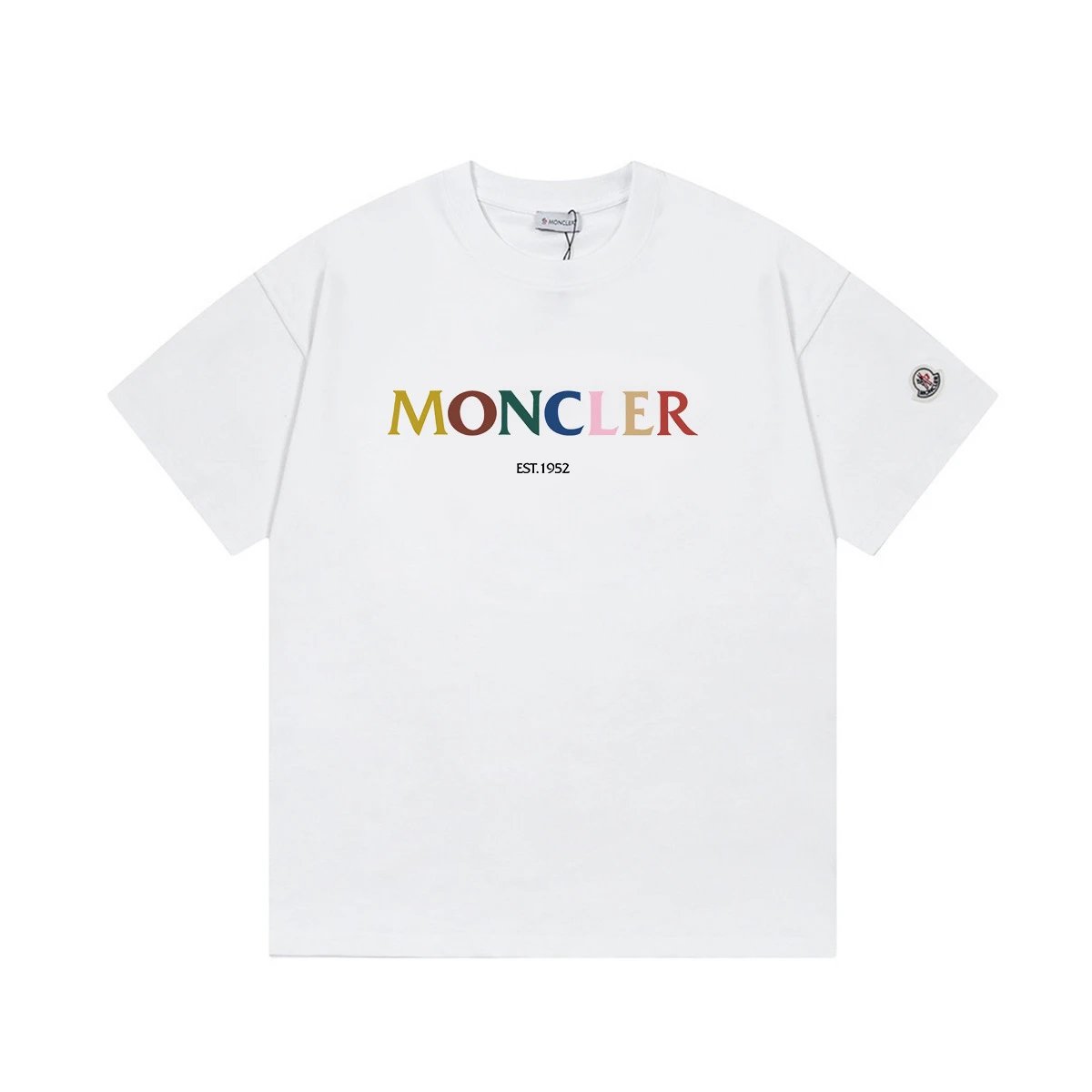 Moncler T-Shirts Short-Sleeve Graphic Print — M 2032 white