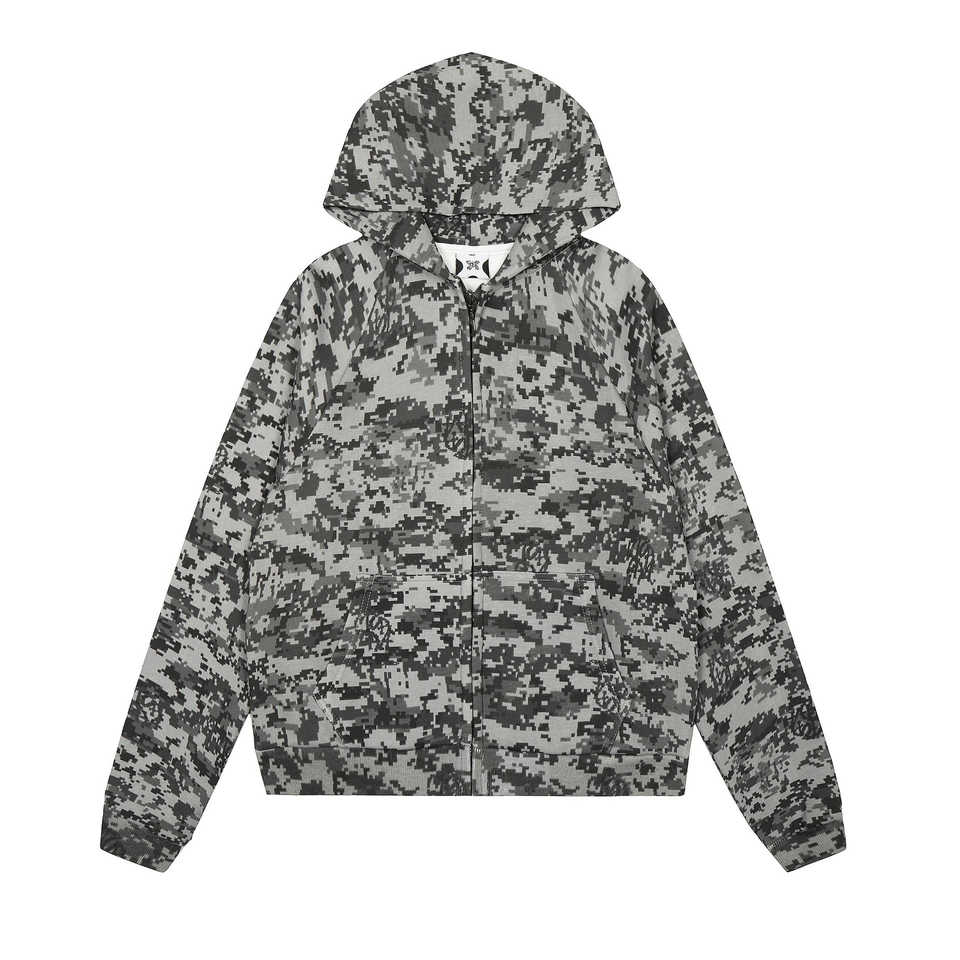 M&T Jackets Hooded zip-up embroidered jacket — ME-HO50 Color Gray