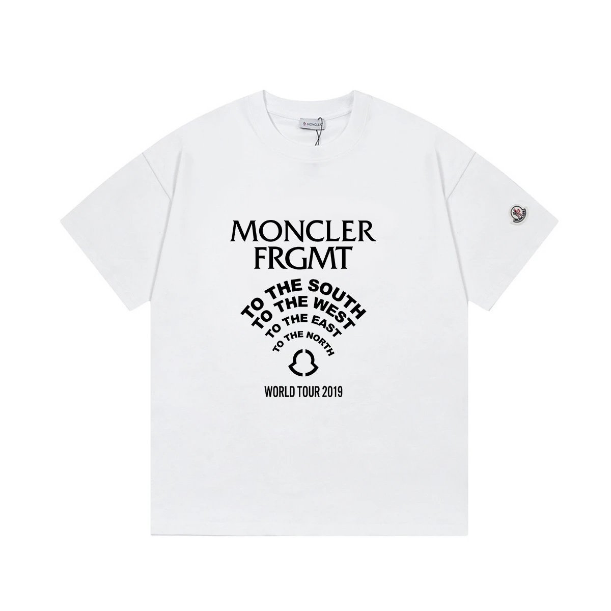 Moncler T-Shirts Short-Sleeve Graphic Print — M 2033 white