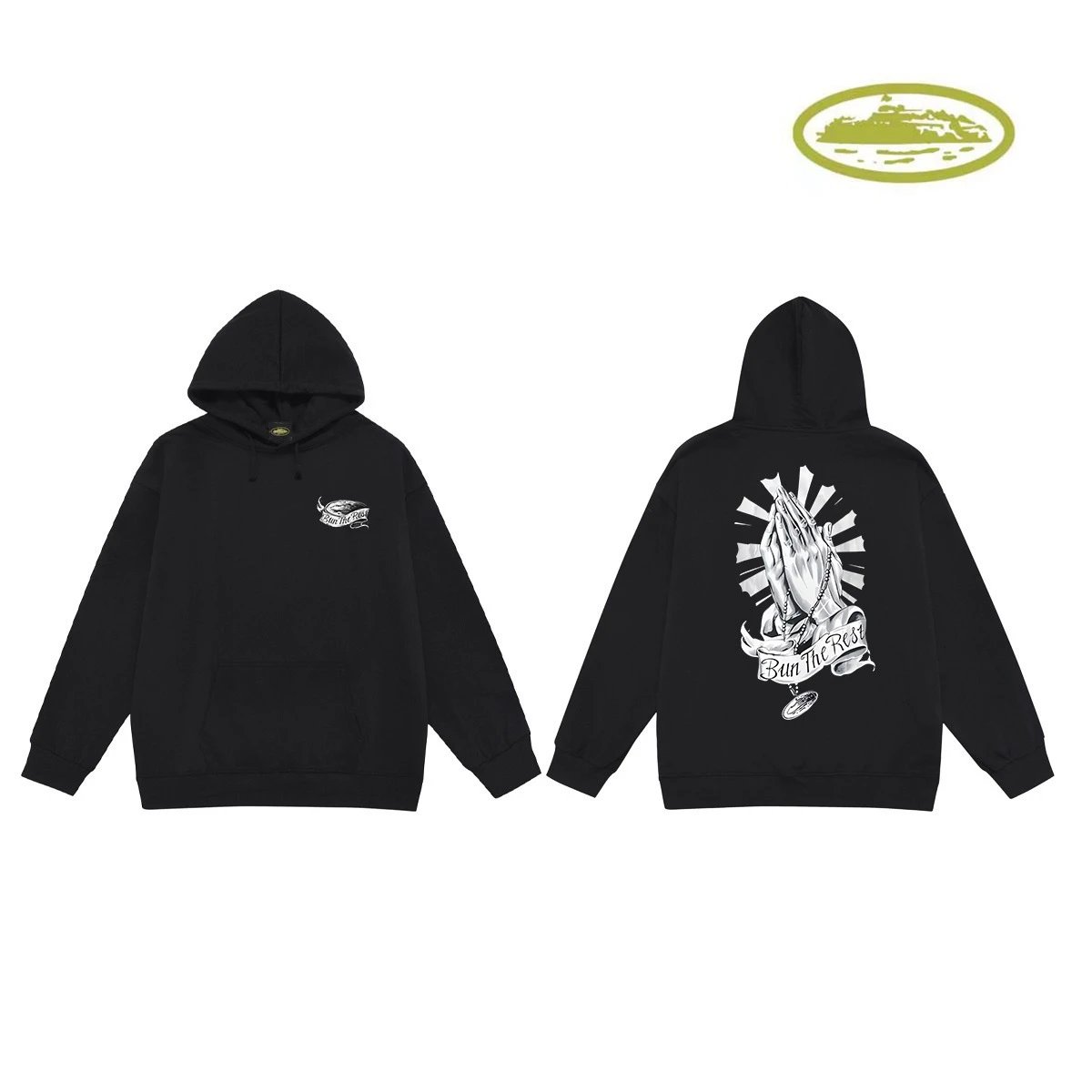 Corteiz Hoodies & Sweatshirts Classic Series printed pullover hoodie — C 2019 Black (terry))