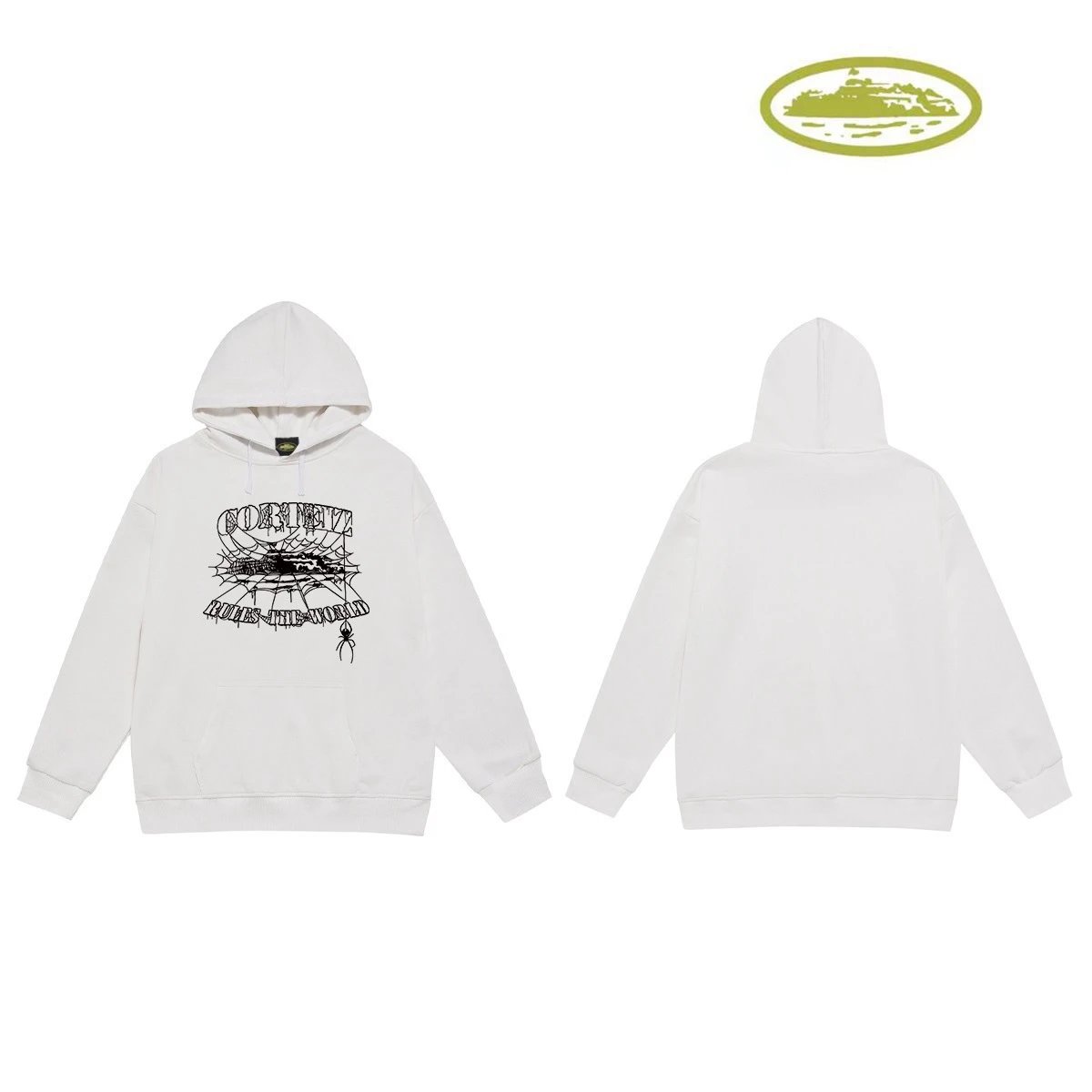 Corteiz Hoodies & Sweatshirts Classic Series printed pullover hoodie — C 2024 White (terry)
