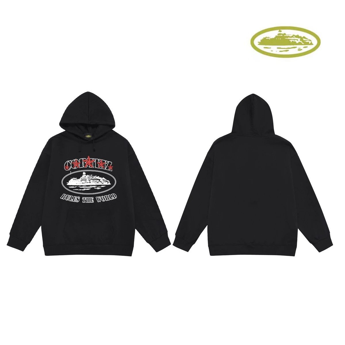 Corteiz Hoodies & Sweatshirts Classic Series printed pullover hoodie — C 2025 Black (terry))