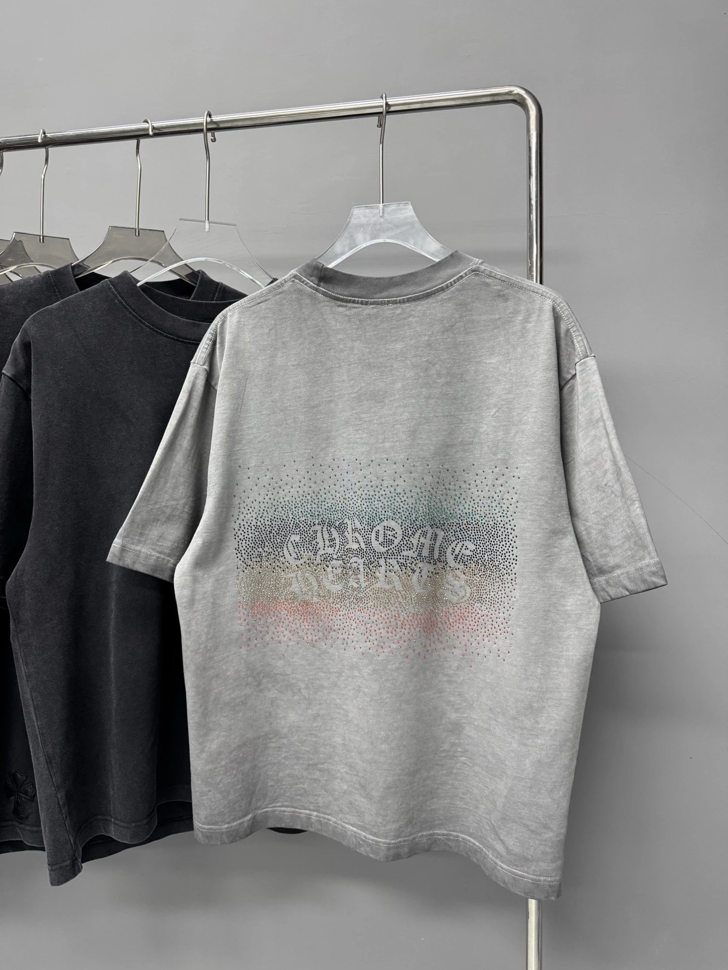 Chrome Hearts Cross Embroidered Distressed White T-Shirt - 21